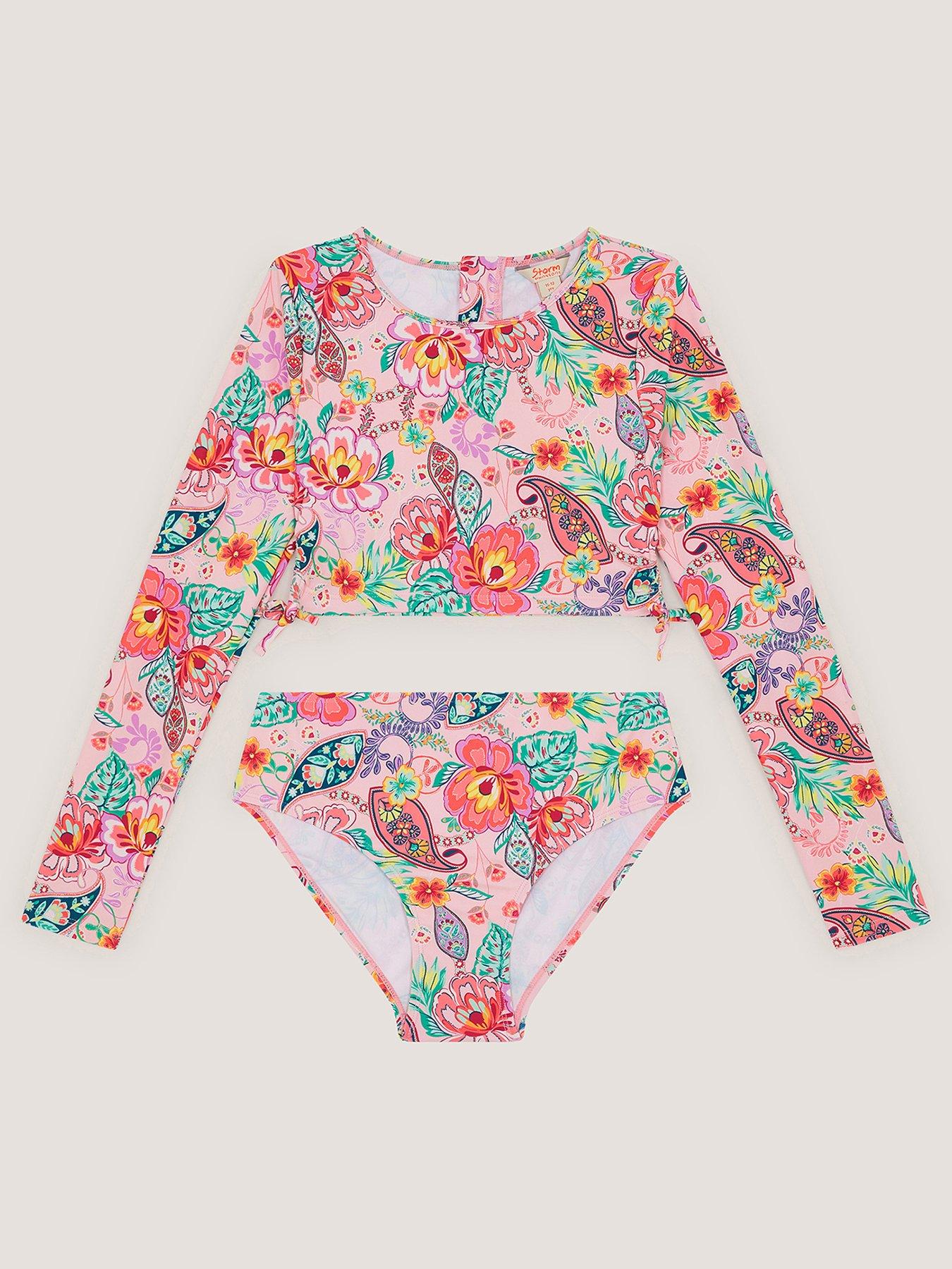 Monsoon Girls Paisley Print 2 Piece Upf Swim Set - Multi