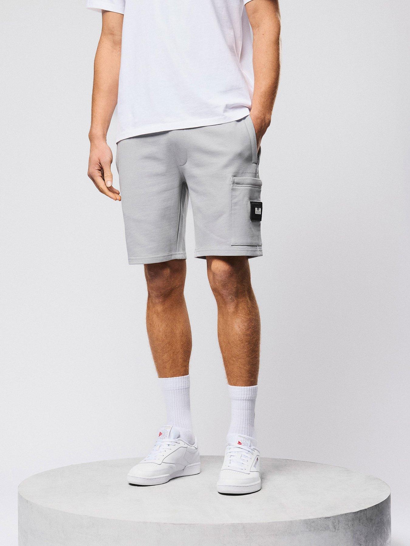 Image 1 of 6 of Weekend Offender Hawkins Cargo Sweat Shorts - Grey
