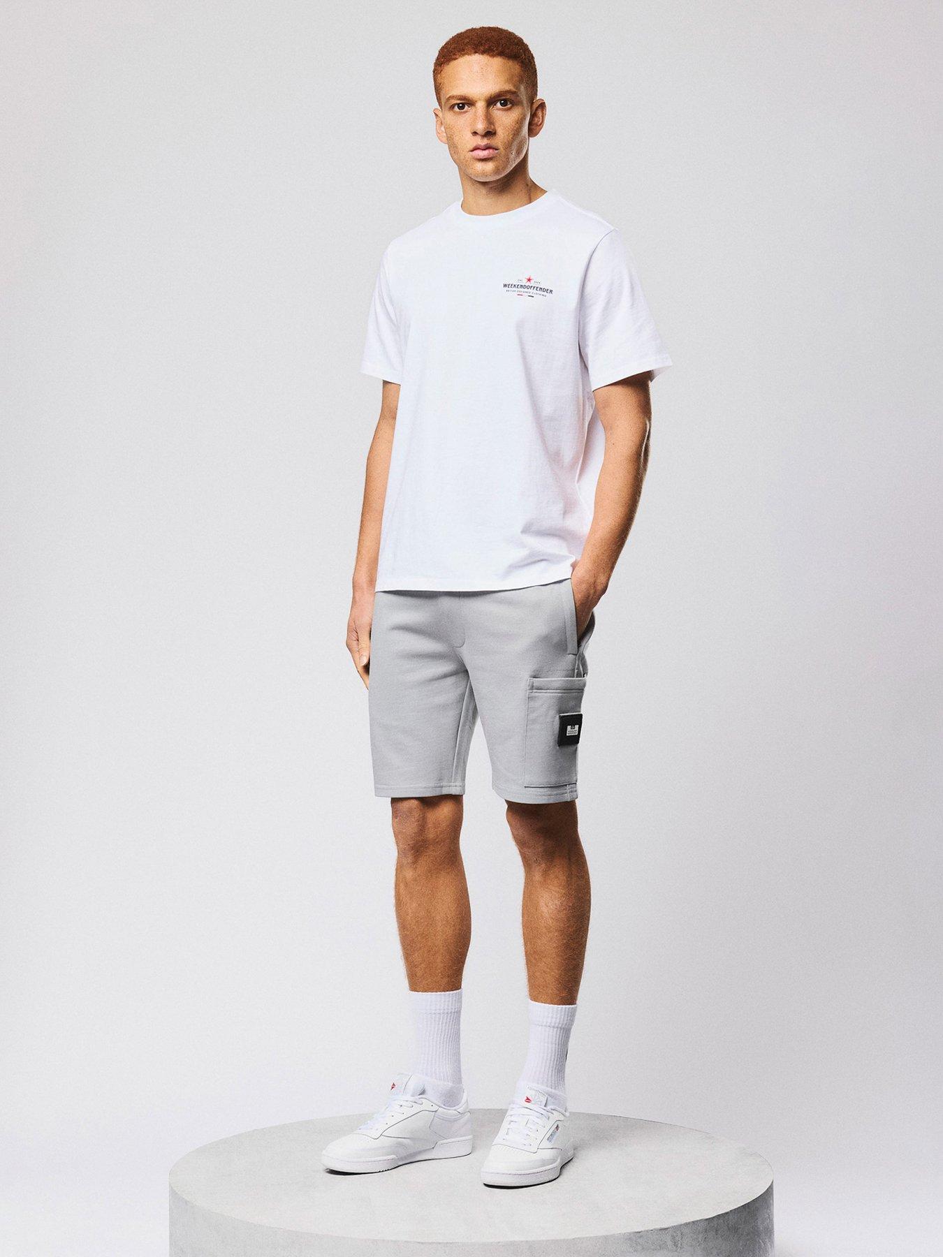 Image 2 of 6 of Weekend Offender Hawkins Cargo Sweat Shorts - Grey