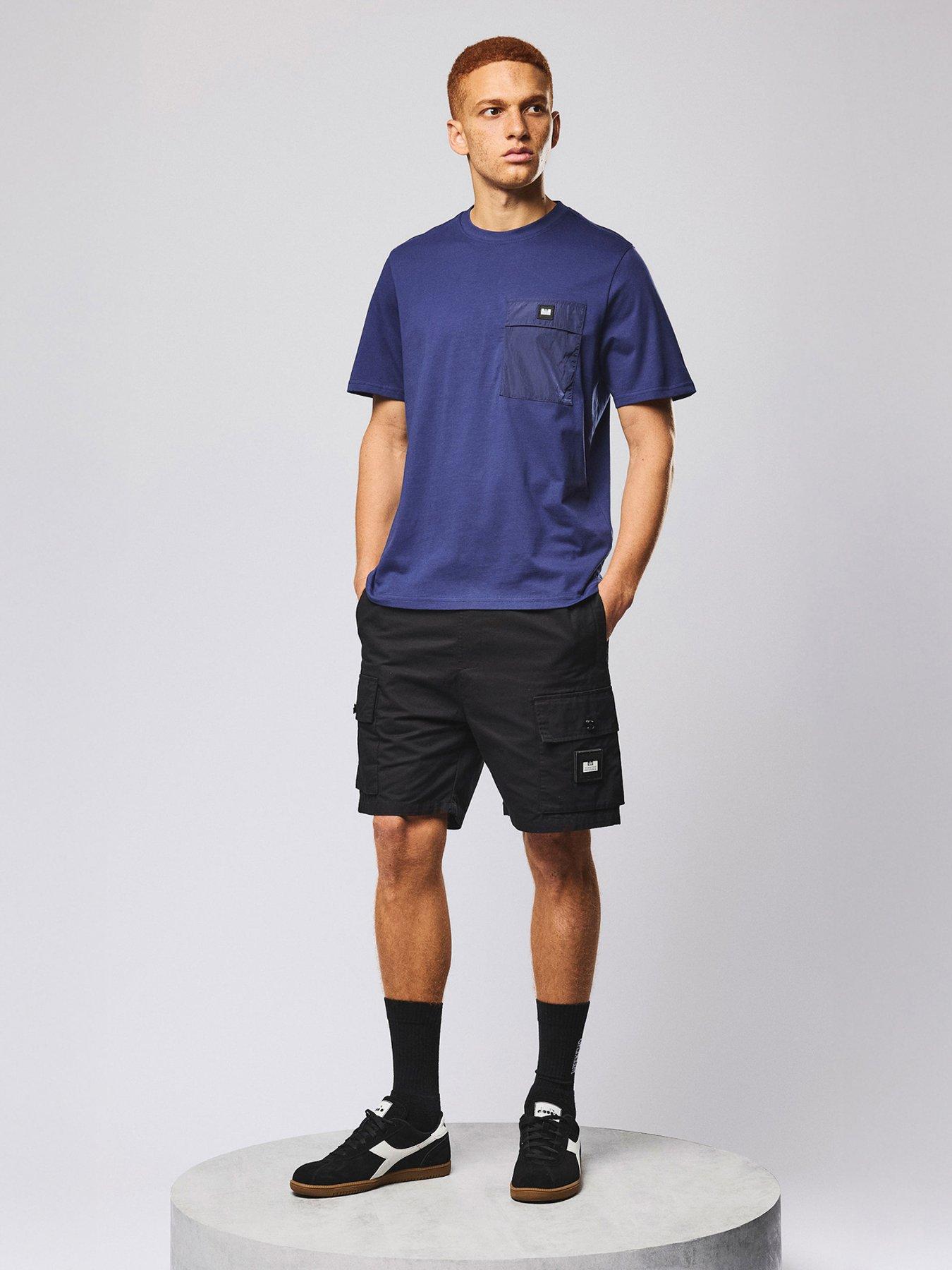 Weekend Offender Scopello Flat Pocket Cargo Shorts, Black, Size L, Men