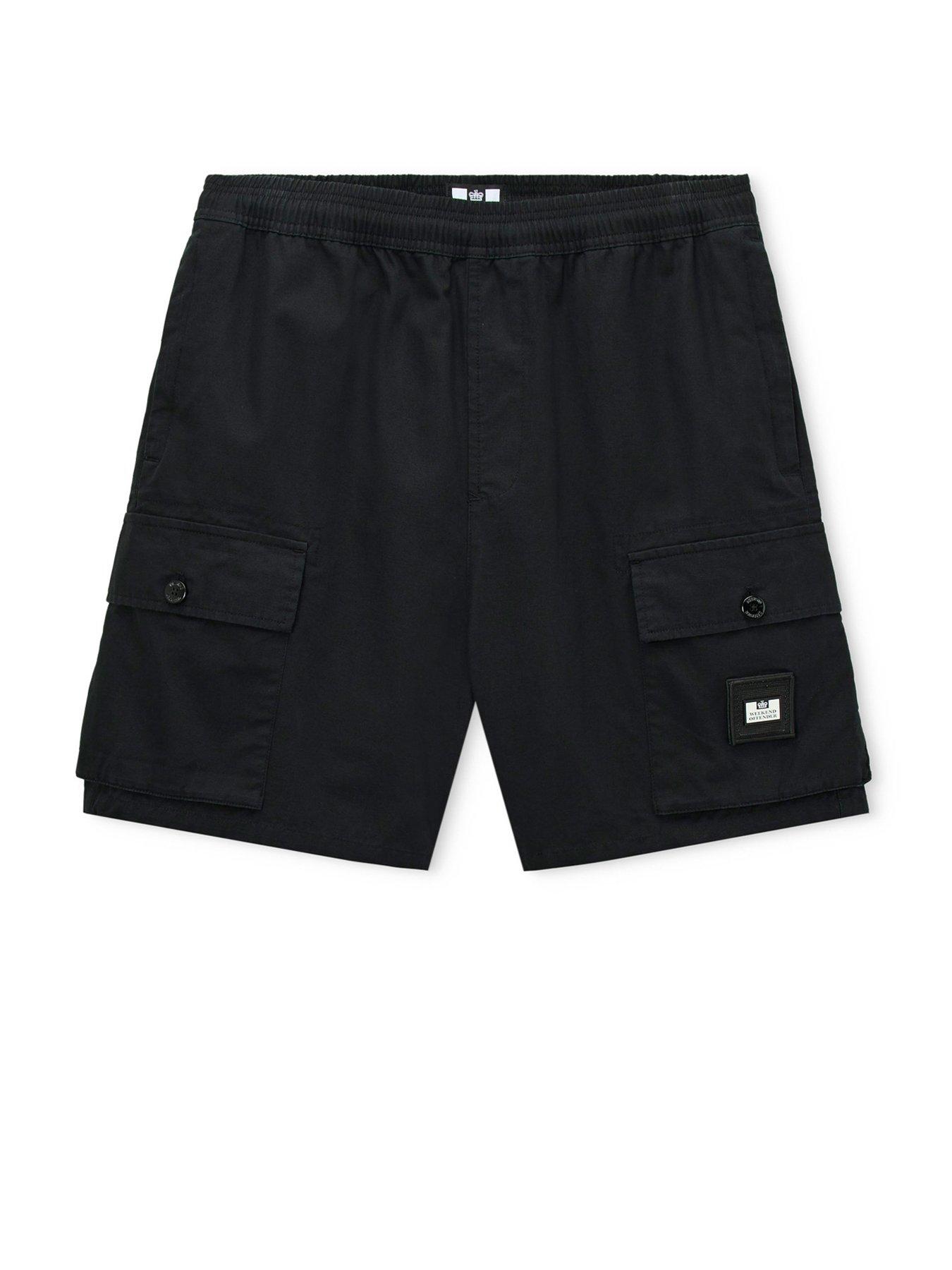 Image 4 of 7 of Weekend Offender Scopello Flat Pocket Cargo Shorts - Black