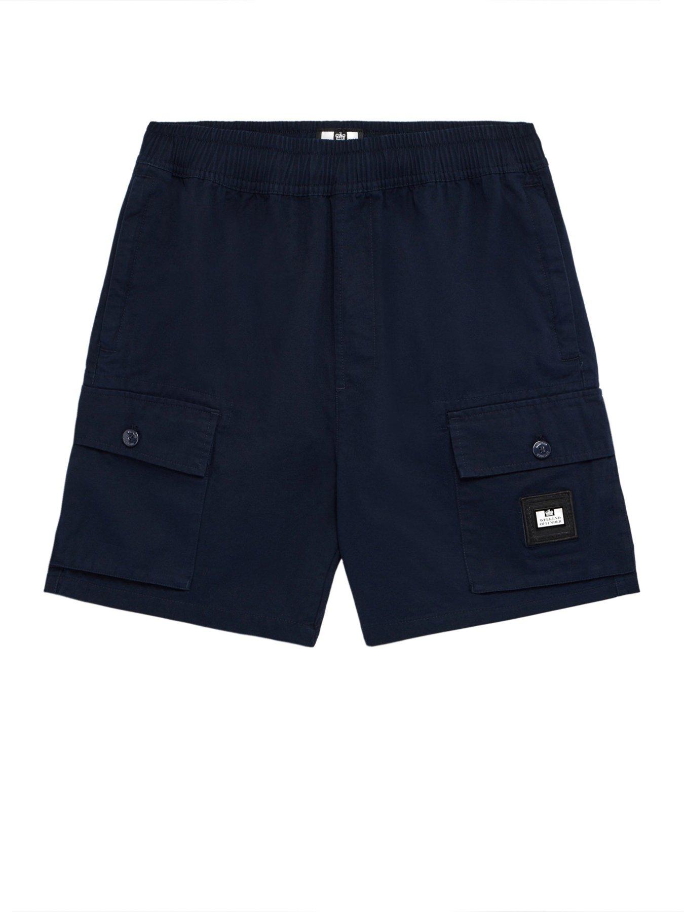 Image 4 of 7 of Weekend Offender Scopello Flat Pocket Cargo Shorts - Navy