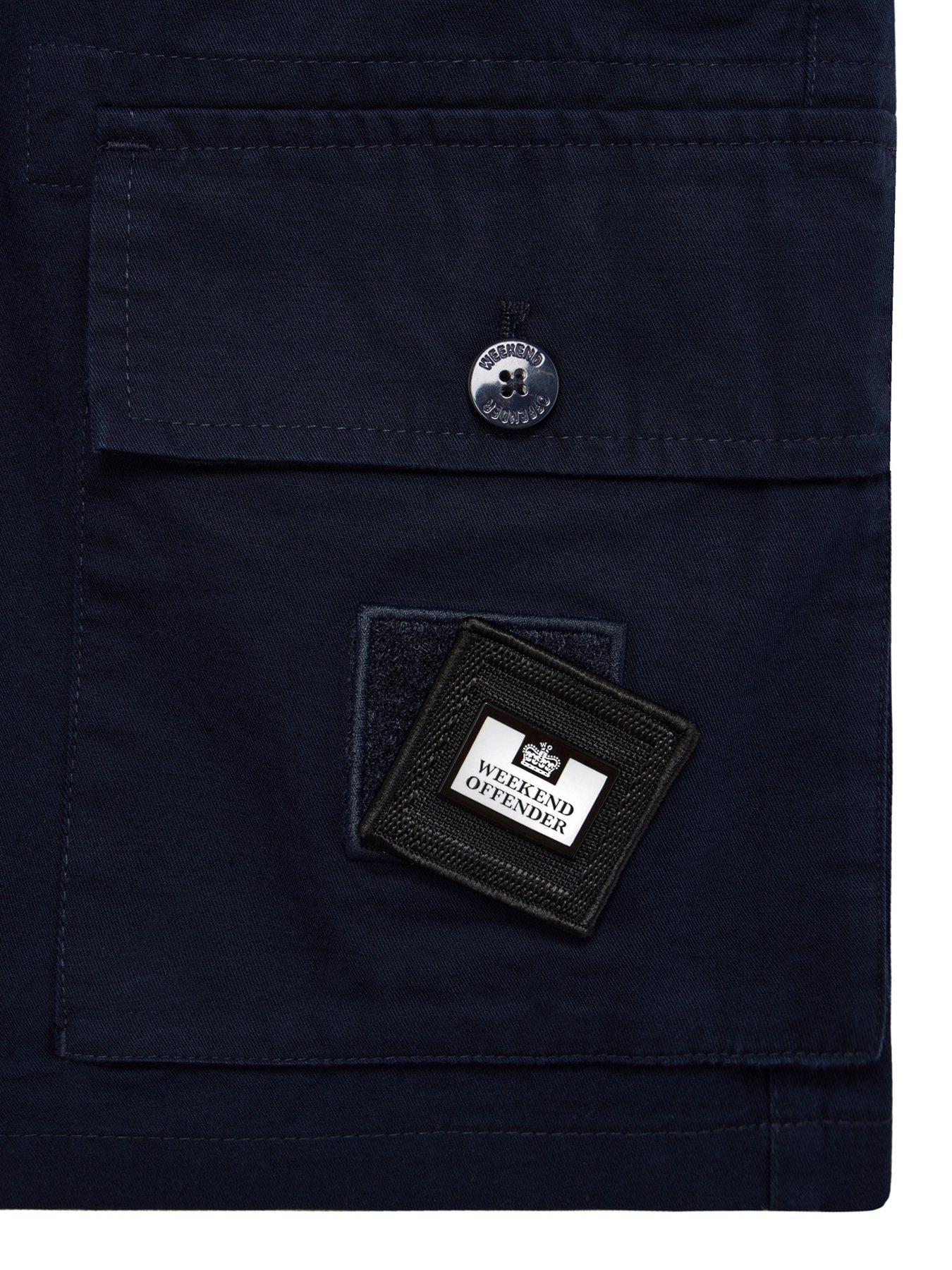 Image 6 of 7 of Weekend Offender Scopello Flat Pocket Cargo Shorts - Navy