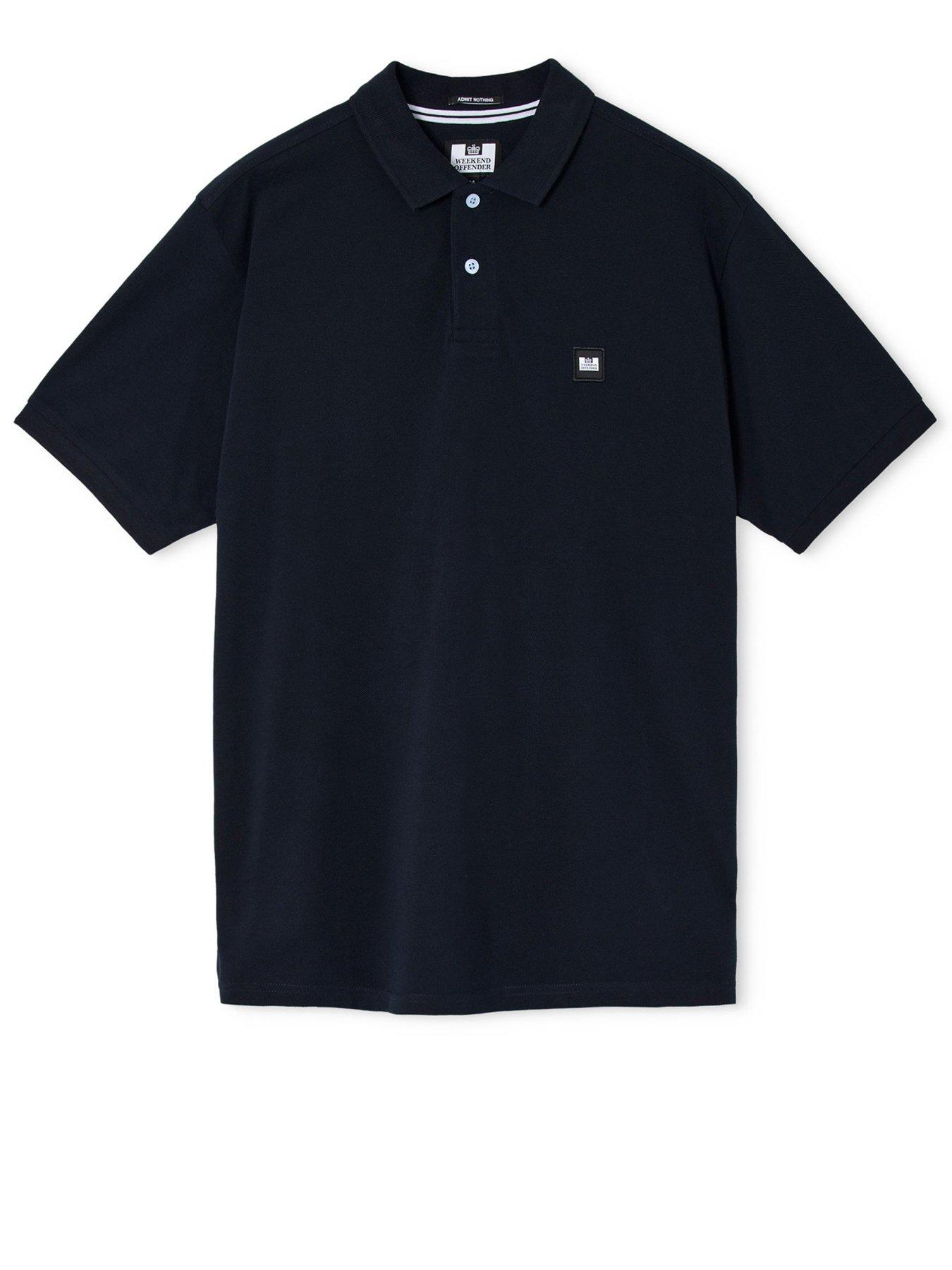 Image 4 of 5 of Weekend Offender Heathcote Classic Badge Polo Shirt - Navy