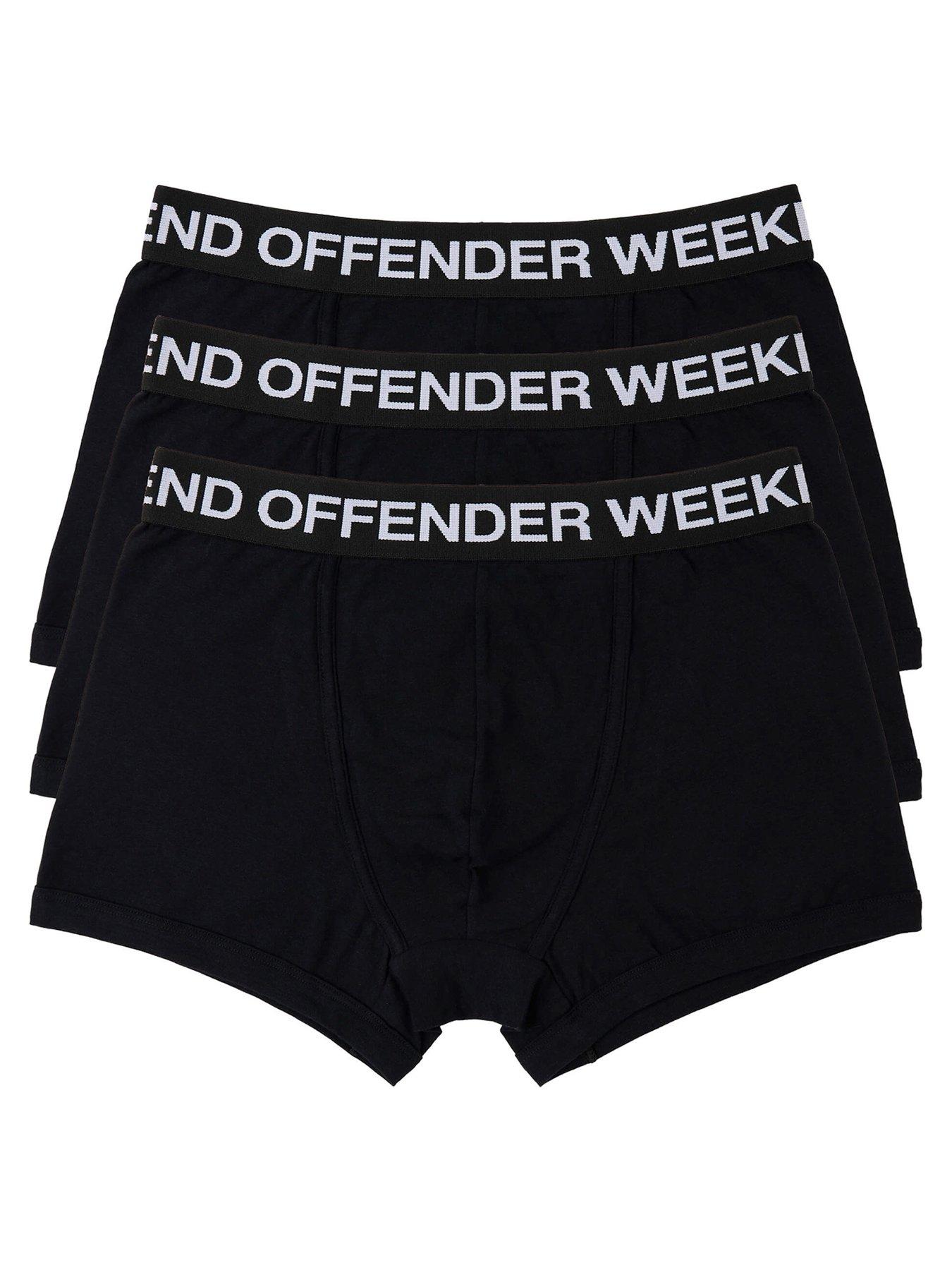 Image 1 of 2 of Weekend Offender 3 Pack Boxer Shorts - Black