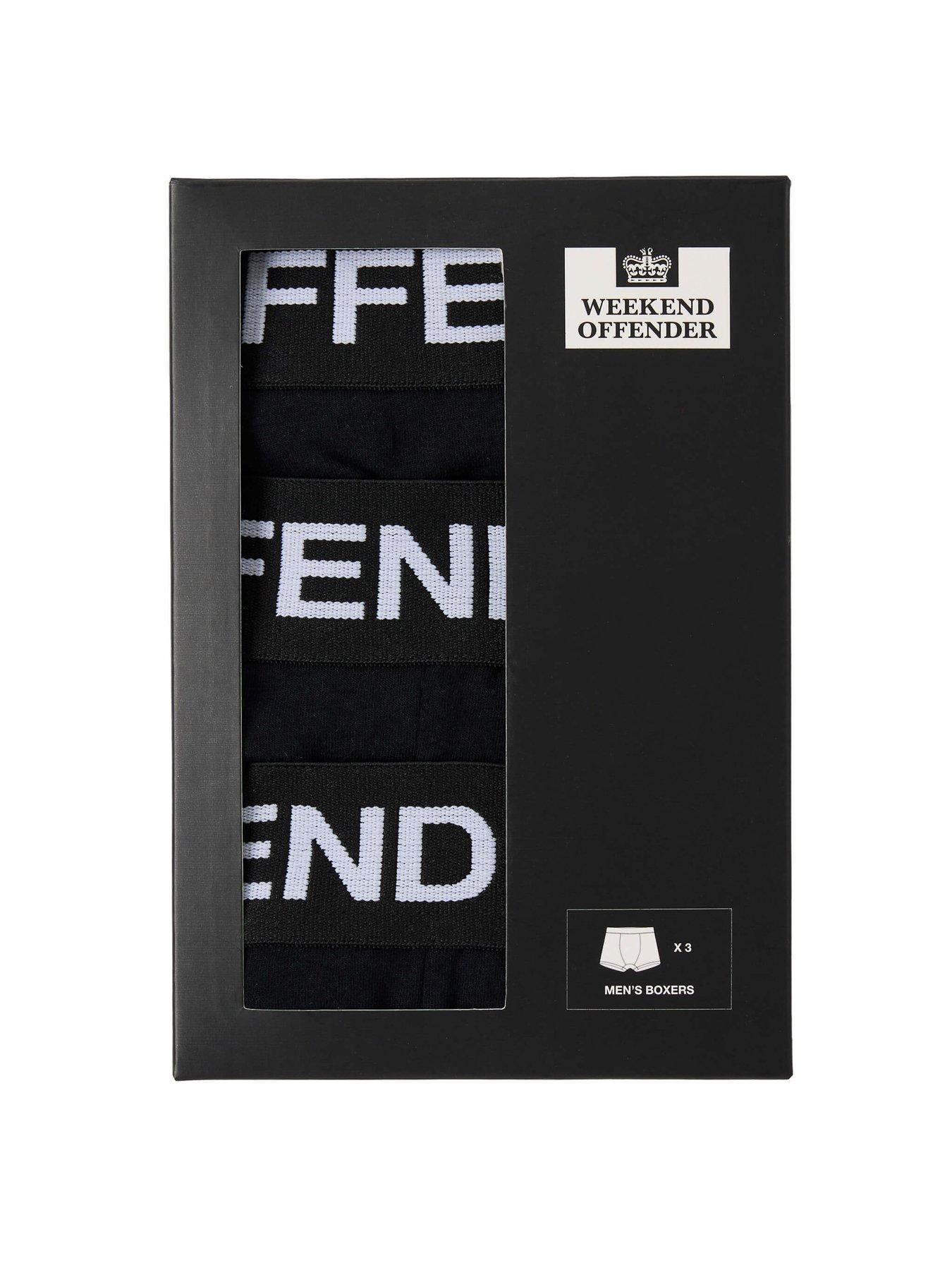 Image 2 of 2 of Weekend Offender 3 Pack Boxer Shorts - Black