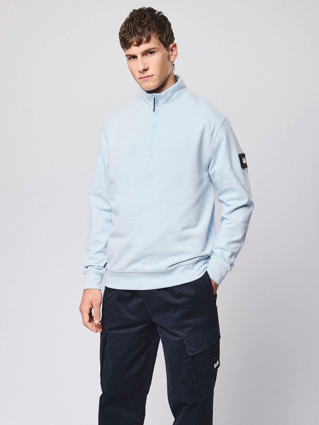 Image 2 of 6 of Weekend Offender Kraviz 1/4 Zip Sweatshirt - Light Blue