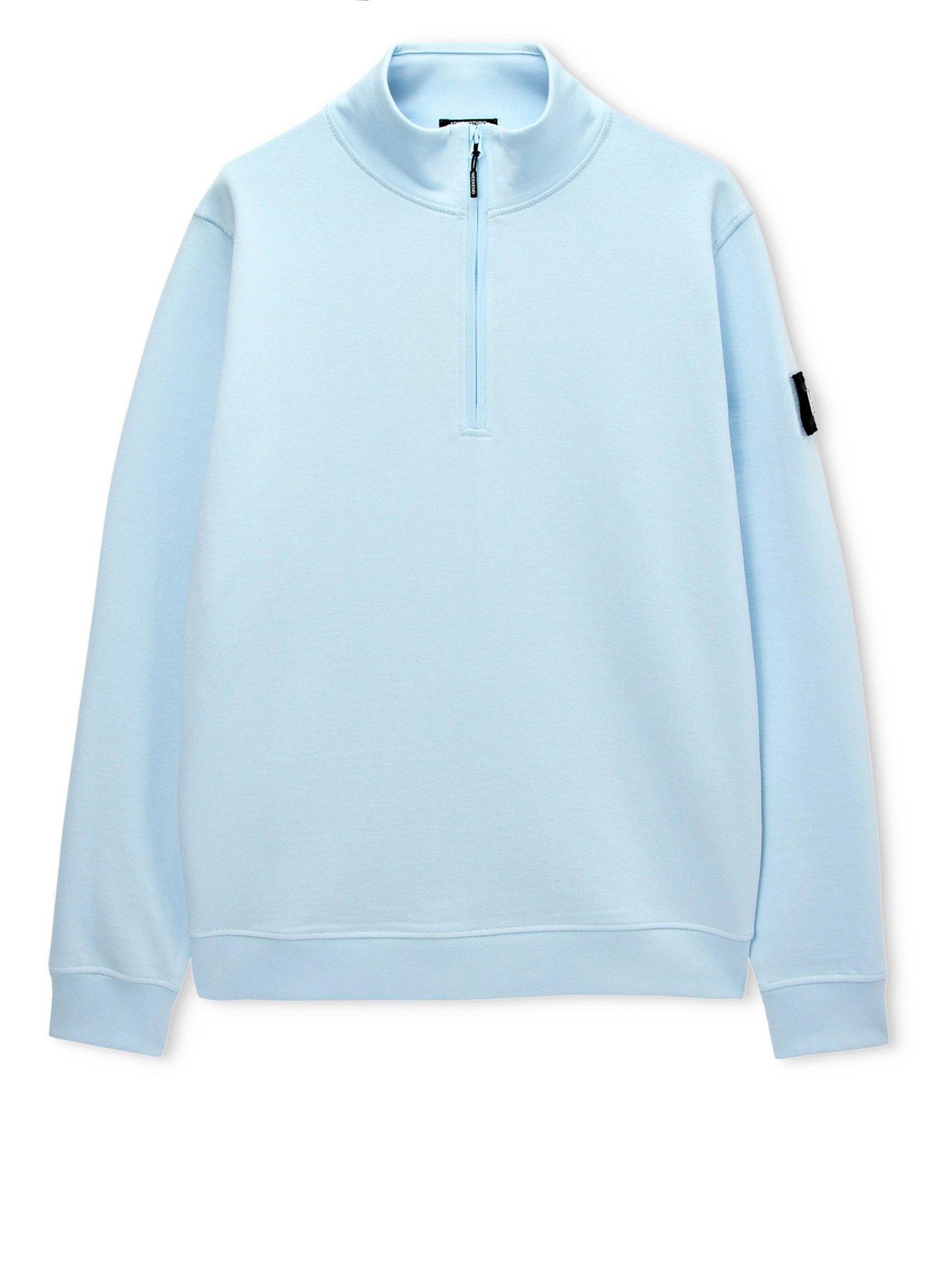 Image 4 of 6 of Weekend Offender Kraviz 1/4 Zip Sweatshirt - Light Blue
