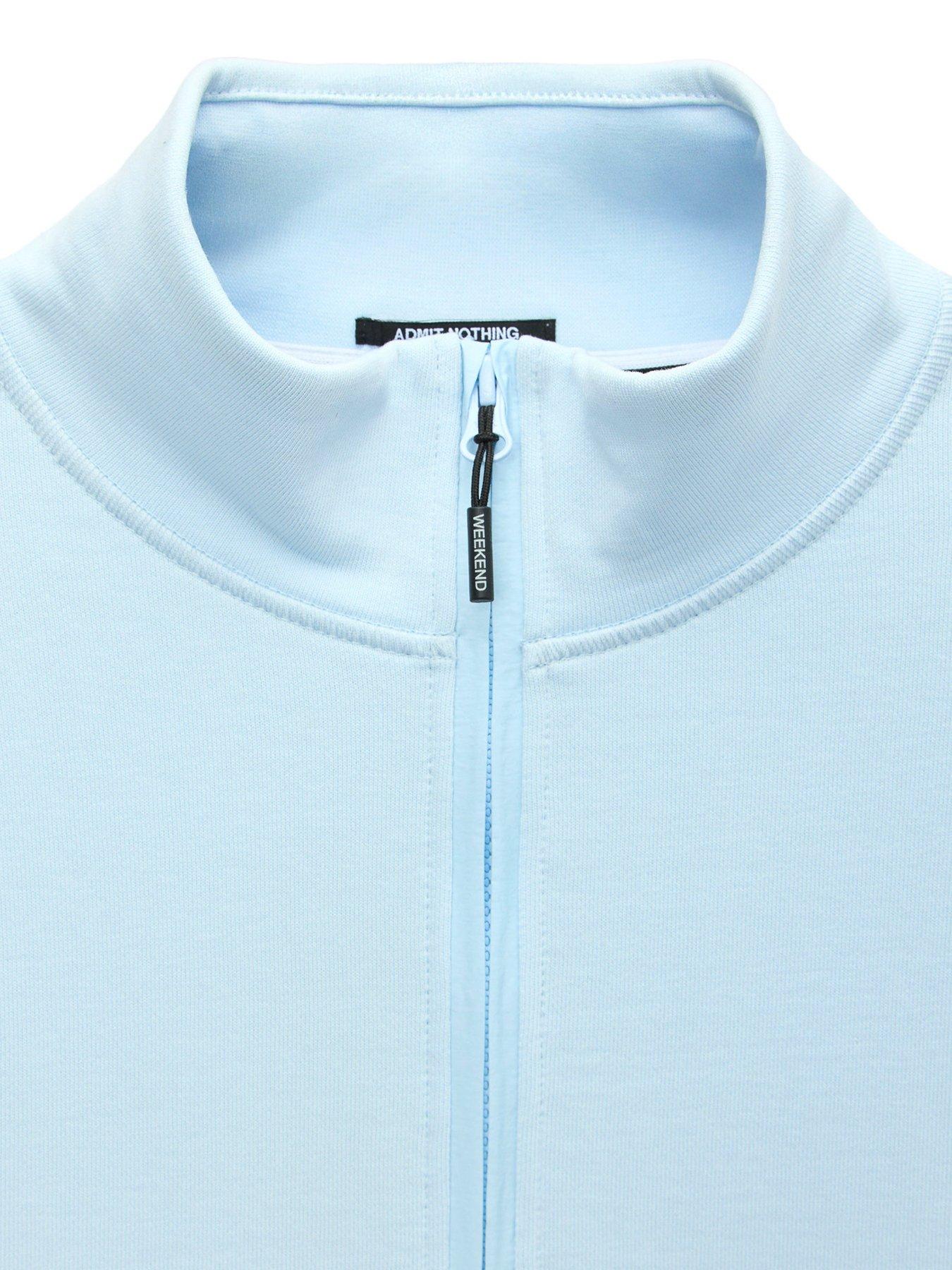 Image 5 of 6 of Weekend Offender Kraviz 1/4 Zip Sweatshirt - Light Blue