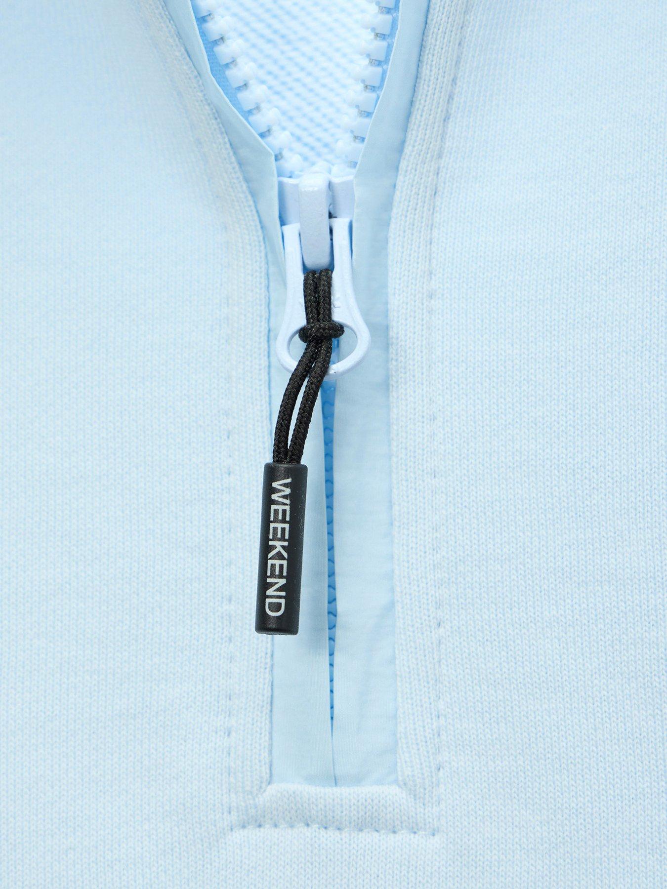 Image 6 of 6 of Weekend Offender Kraviz 1/4 Zip Sweatshirt - Light Blue