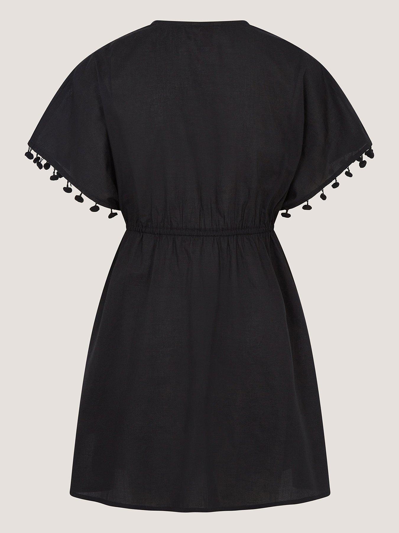 Image 2 of 3 of Monsoon Girls Storm Embroidered Kaftan - Black