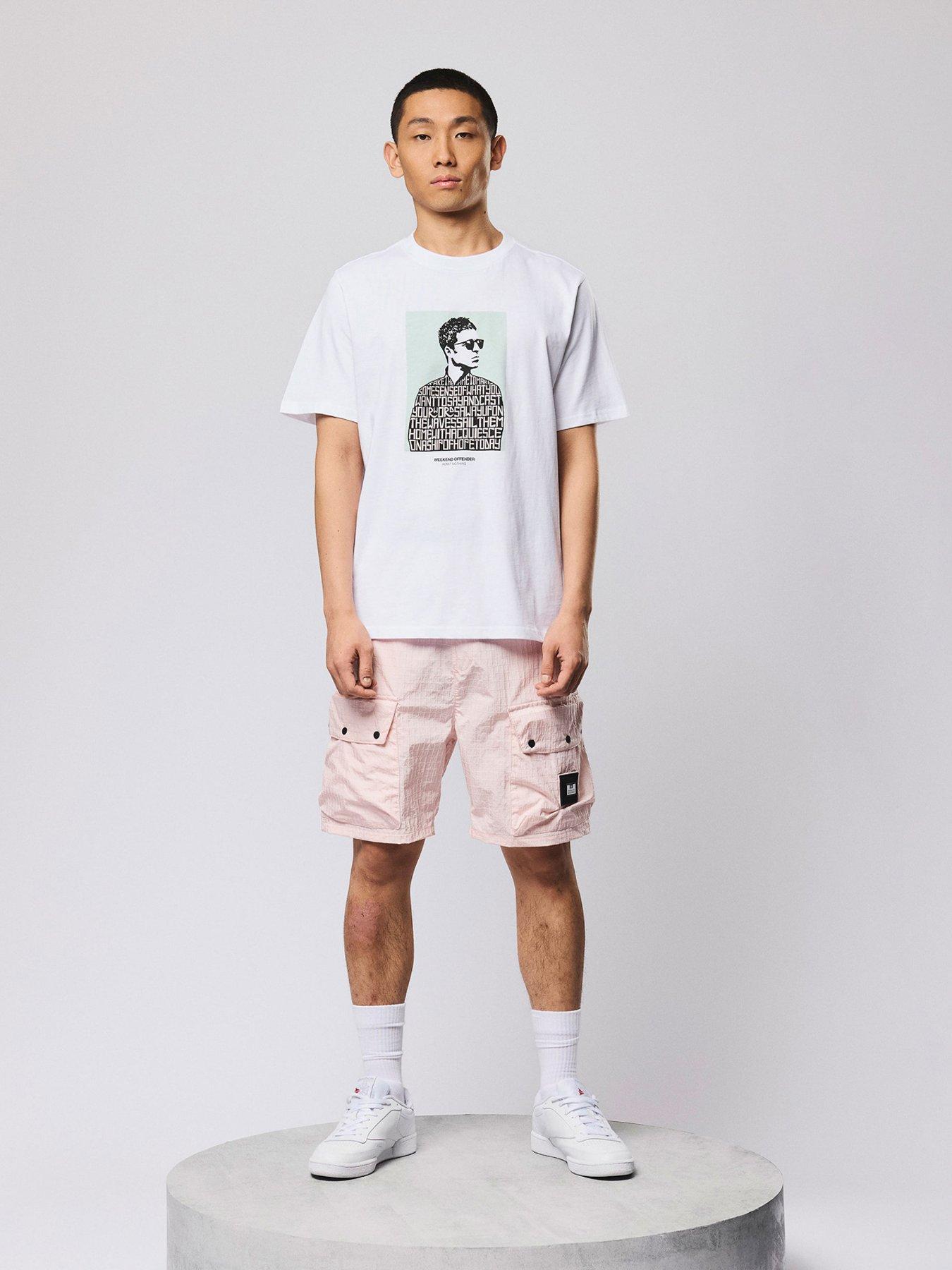 Image 2 of 7 of Weekend Offender Zemmouri Technical Multi Pocket Waterproof Shorts - Light Pink