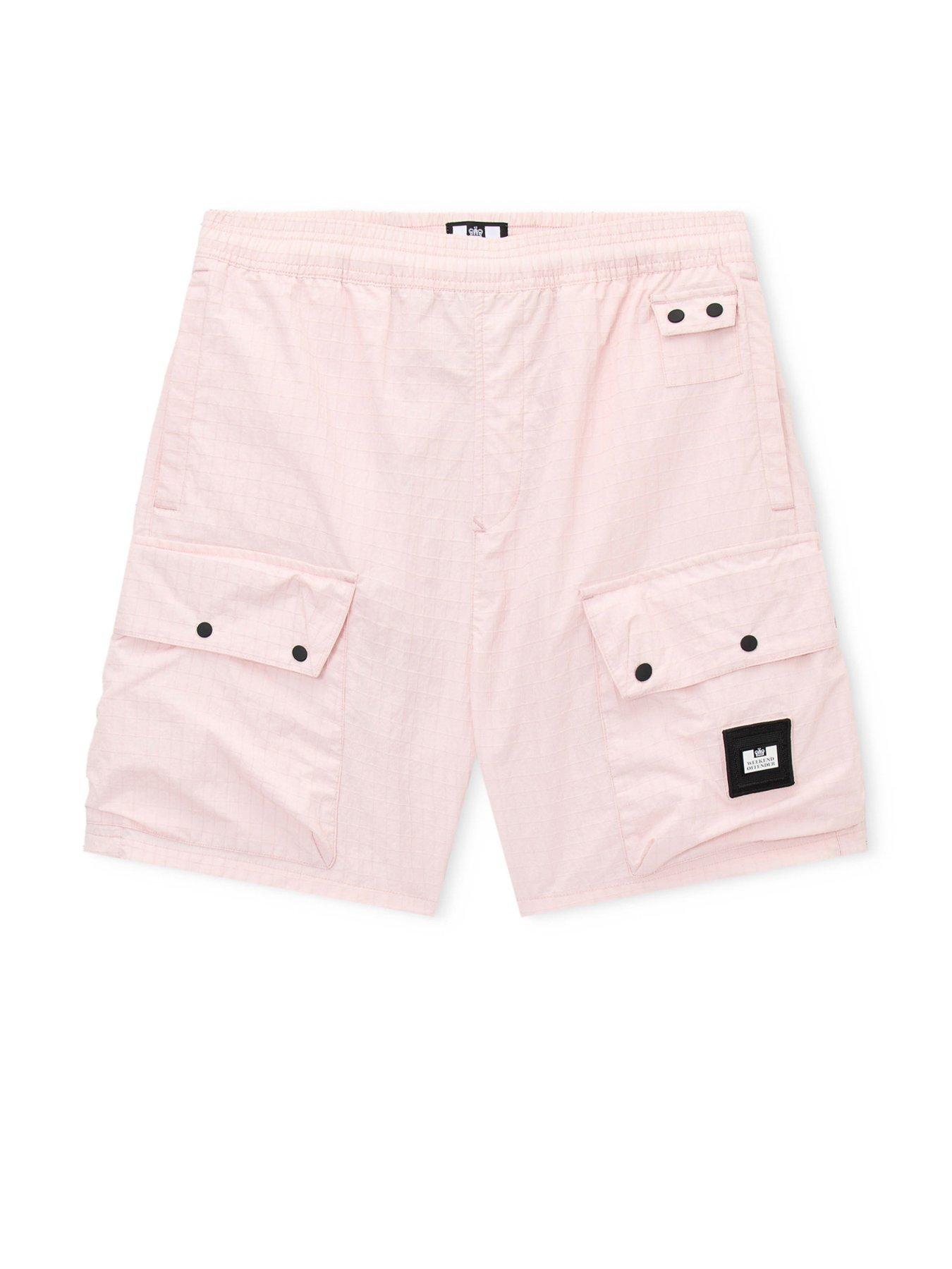 Image 4 of 7 of Weekend Offender Zemmouri Technical Multi Pocket Waterproof Shorts - Light Pink
