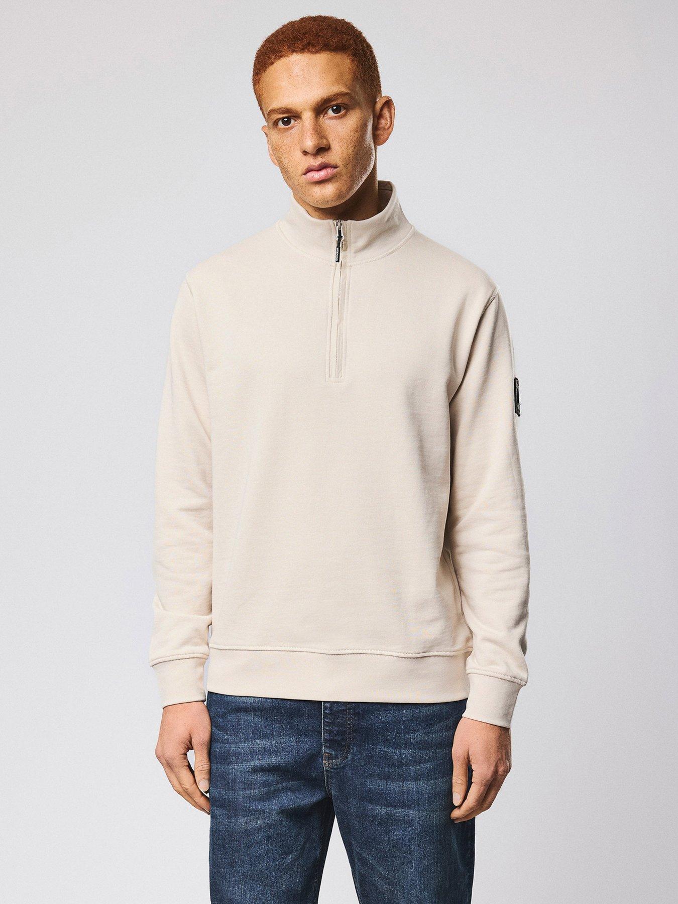 Weekend Offender Kraviz 1/4 Zip Sweatshirt - Beige
