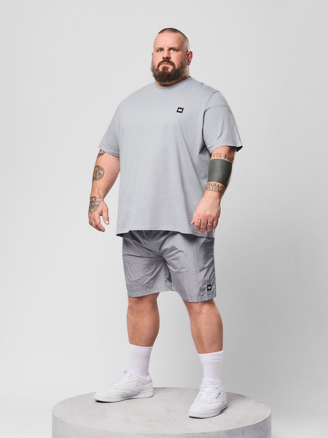 Weekend Offender Big And Tall Stacks Drawstring Swim Shorts - Grey