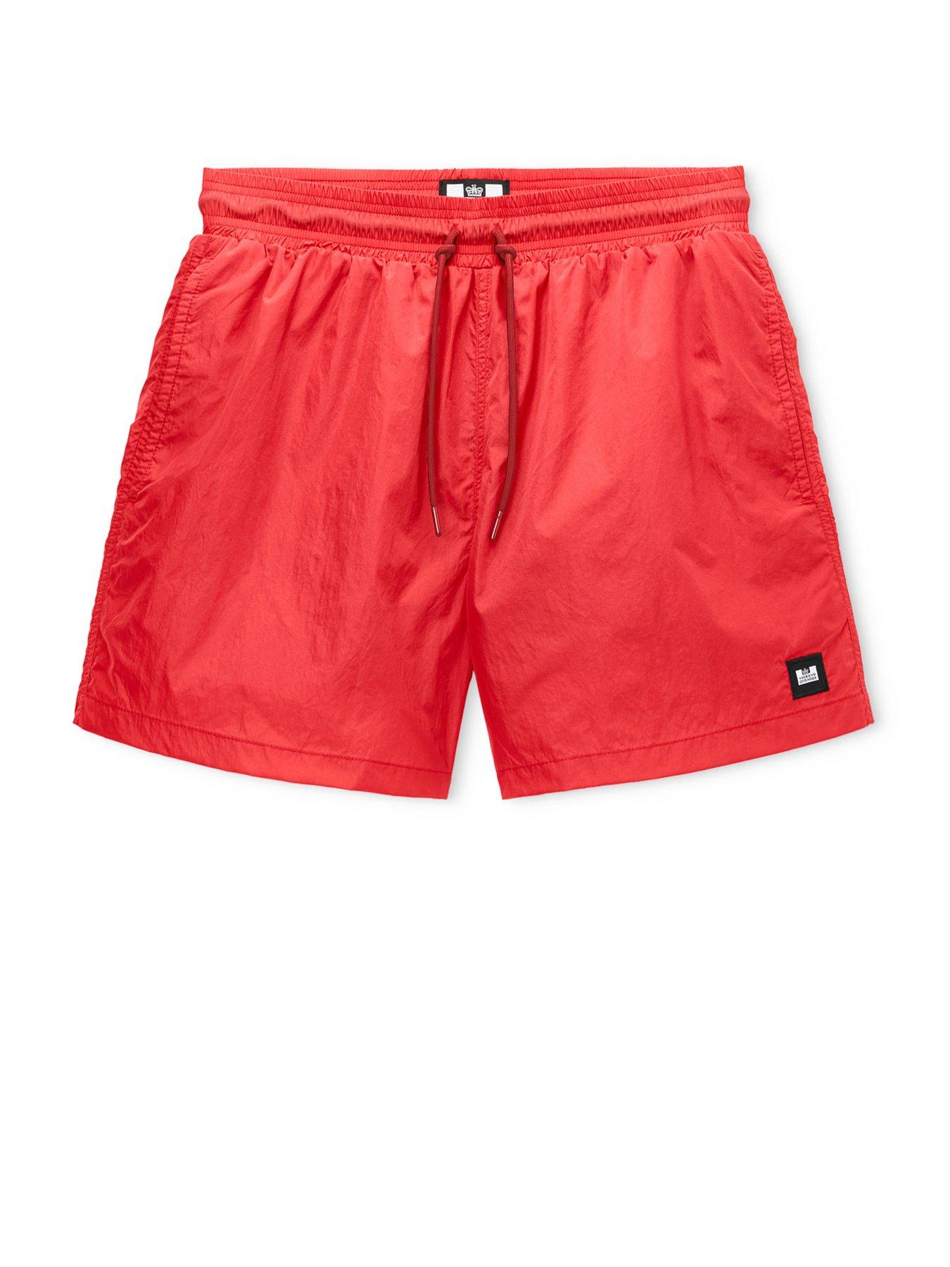 Image 4 of 7 of Weekend Offender Big And Tall Stacks Drawstring Swim Shorts - Red