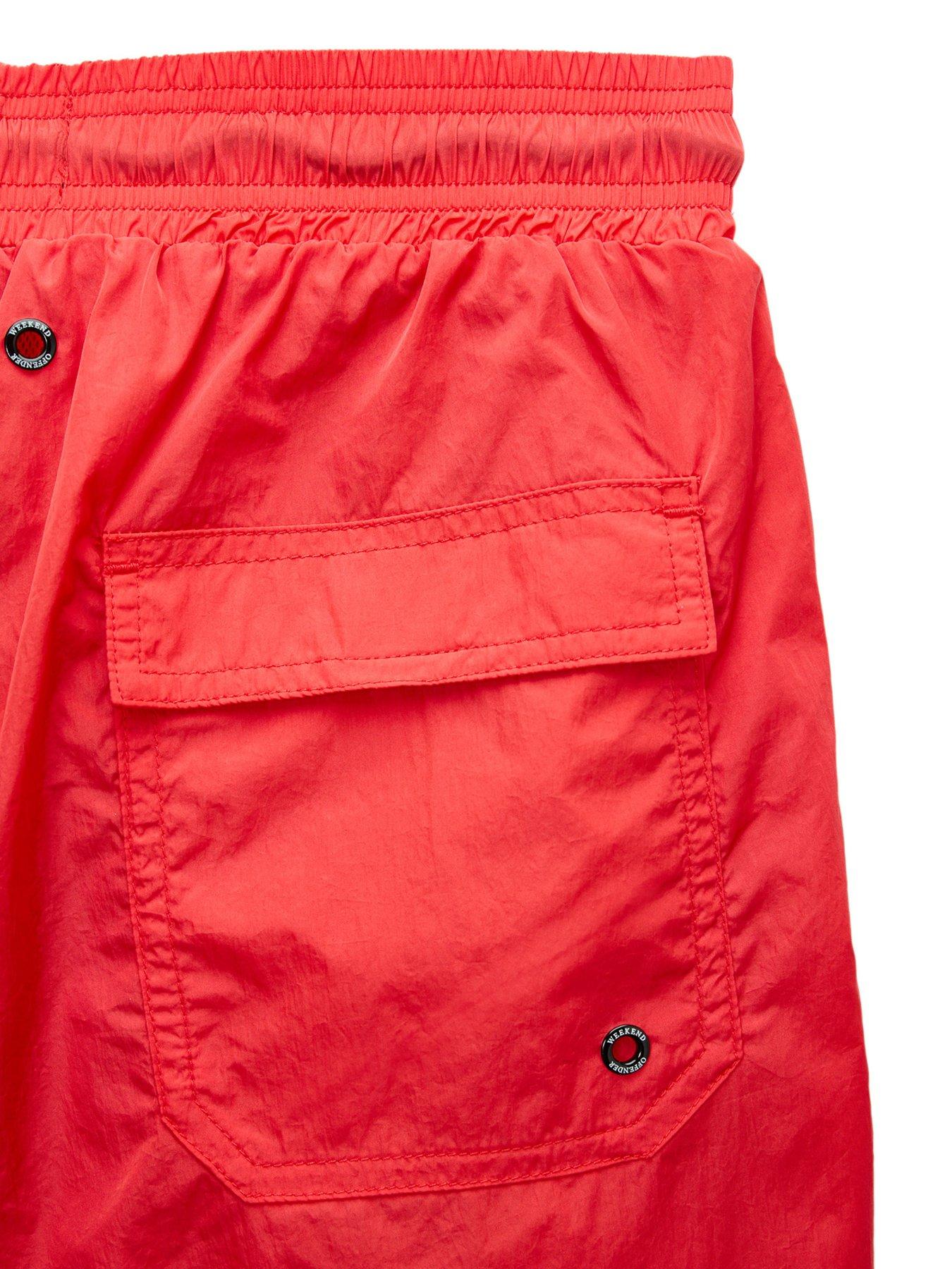 Image 5 of 7 of Weekend Offender Big And Tall Stacks Drawstring Swim Shorts - Red