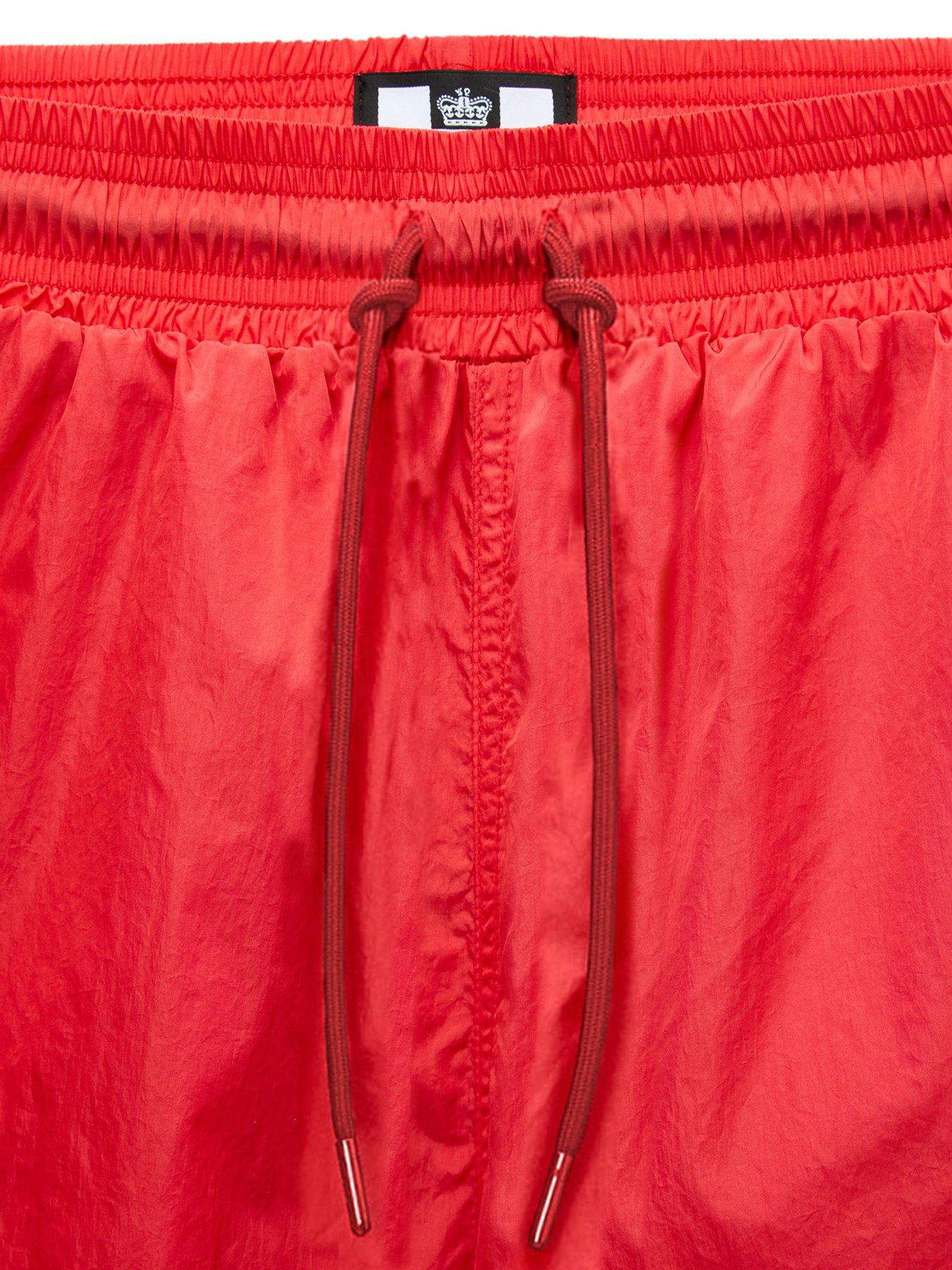 Image 7 of 7 of Weekend Offender Big And Tall Stacks Drawstring Swim Shorts - Red