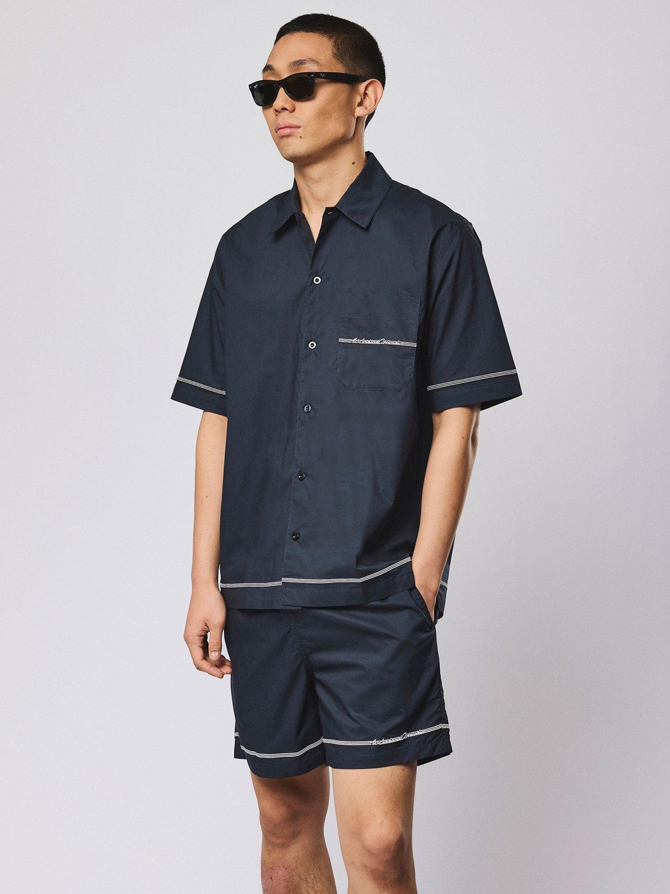 Image 2 of 7 of Weekend Offender Senia Short Sleeve Shirt - Navy