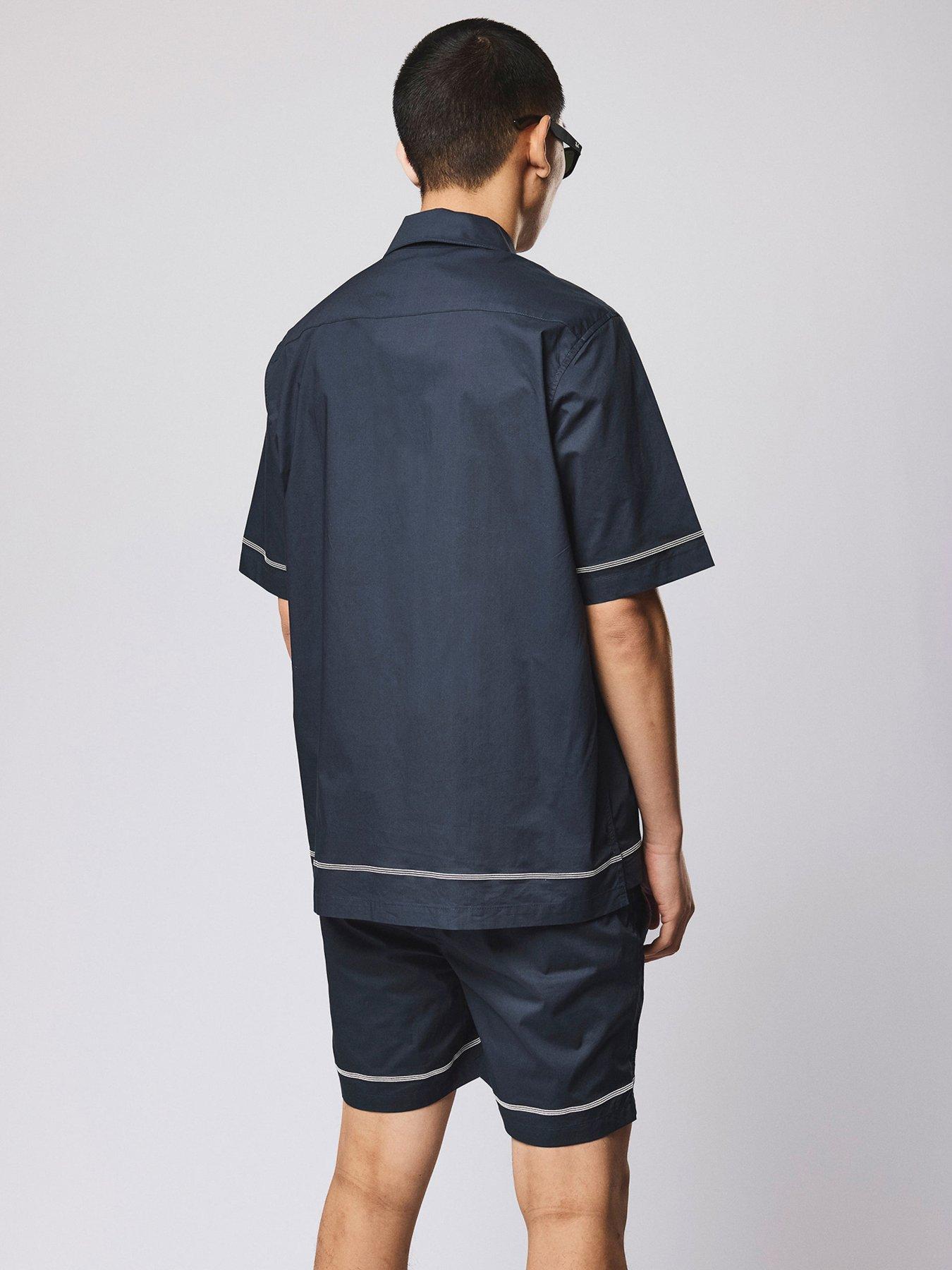 Image 4 of 7 of Weekend Offender Senia Short Sleeve Shirt - Navy