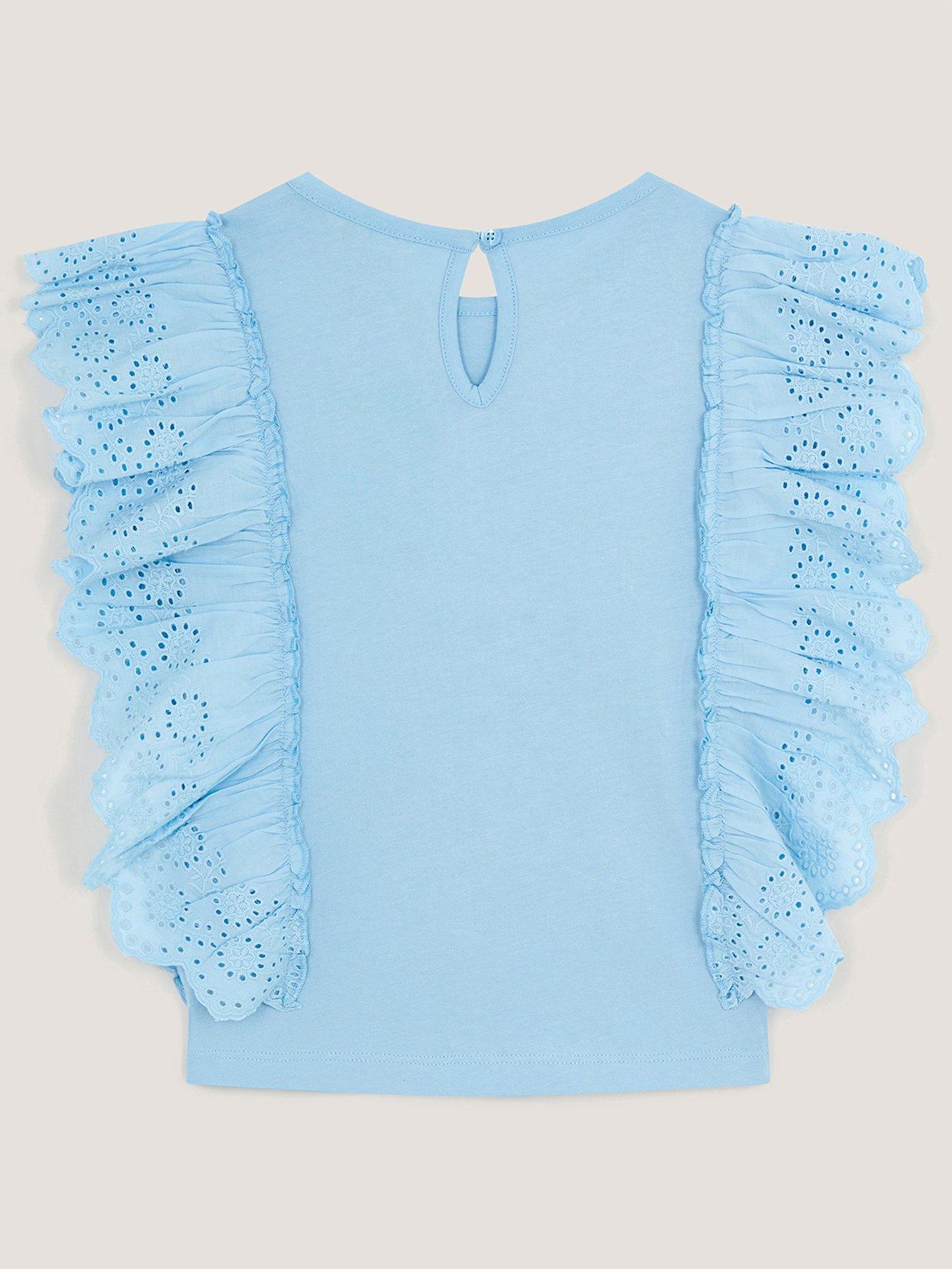 Image 2 of 3 of Monsoon Girls Strawberry Sequin Tshirt - Blue