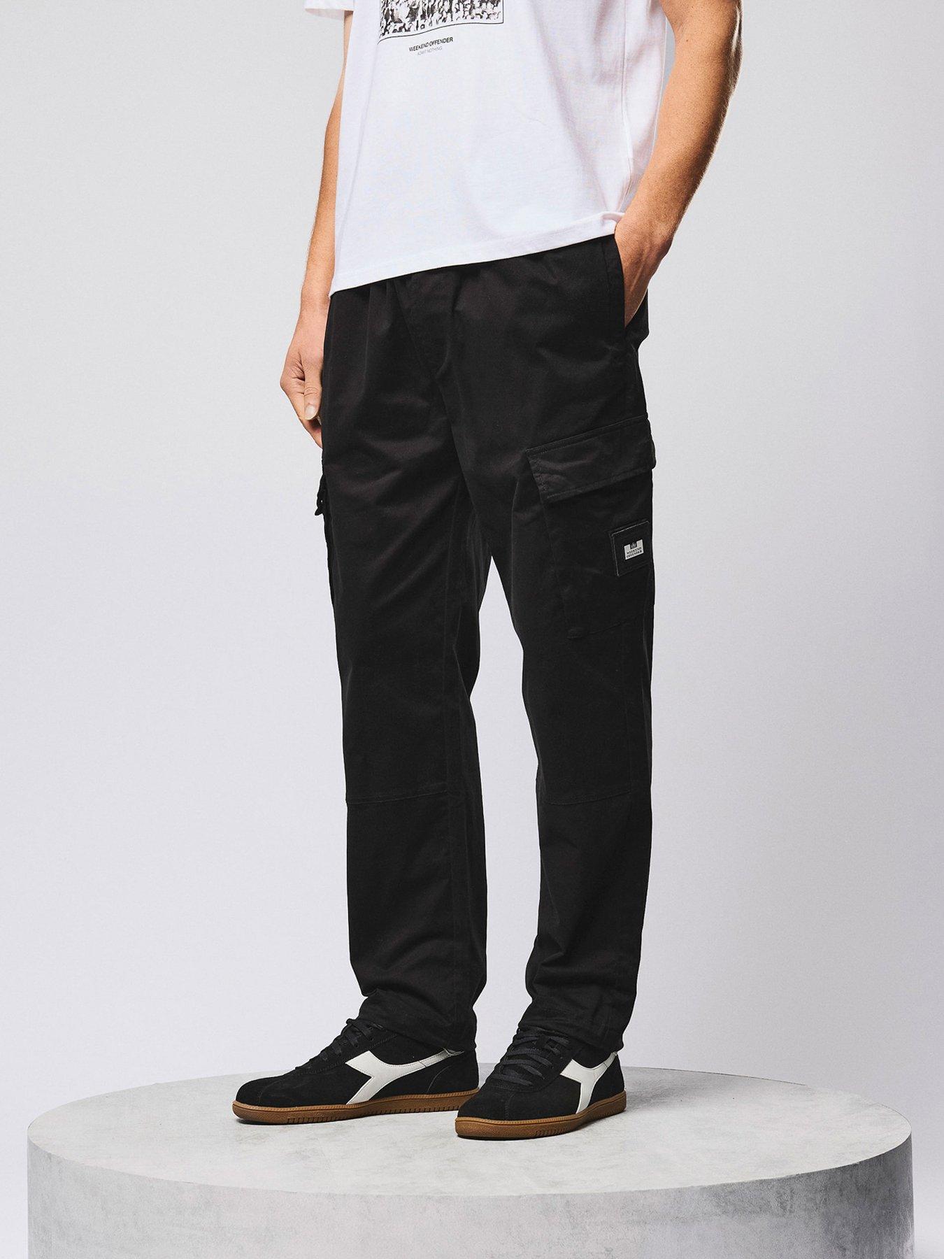 Weekend Offender Weekend Offender Eldon Woven Cargo Trousers - Black