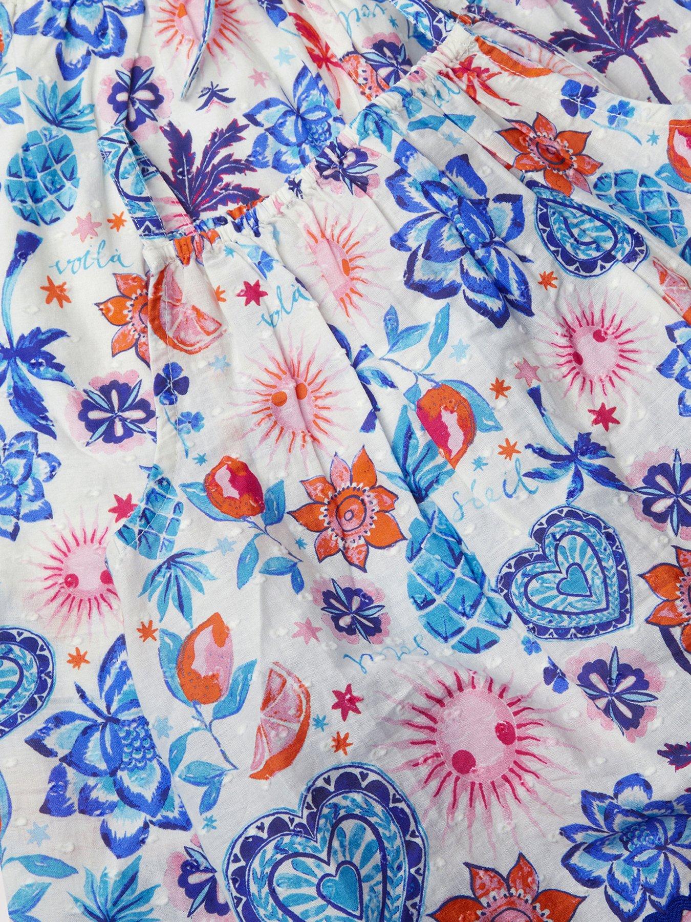 Image 4 of 4 of Monsoon Girls Hearts Pineapple Trouser Set - Cream