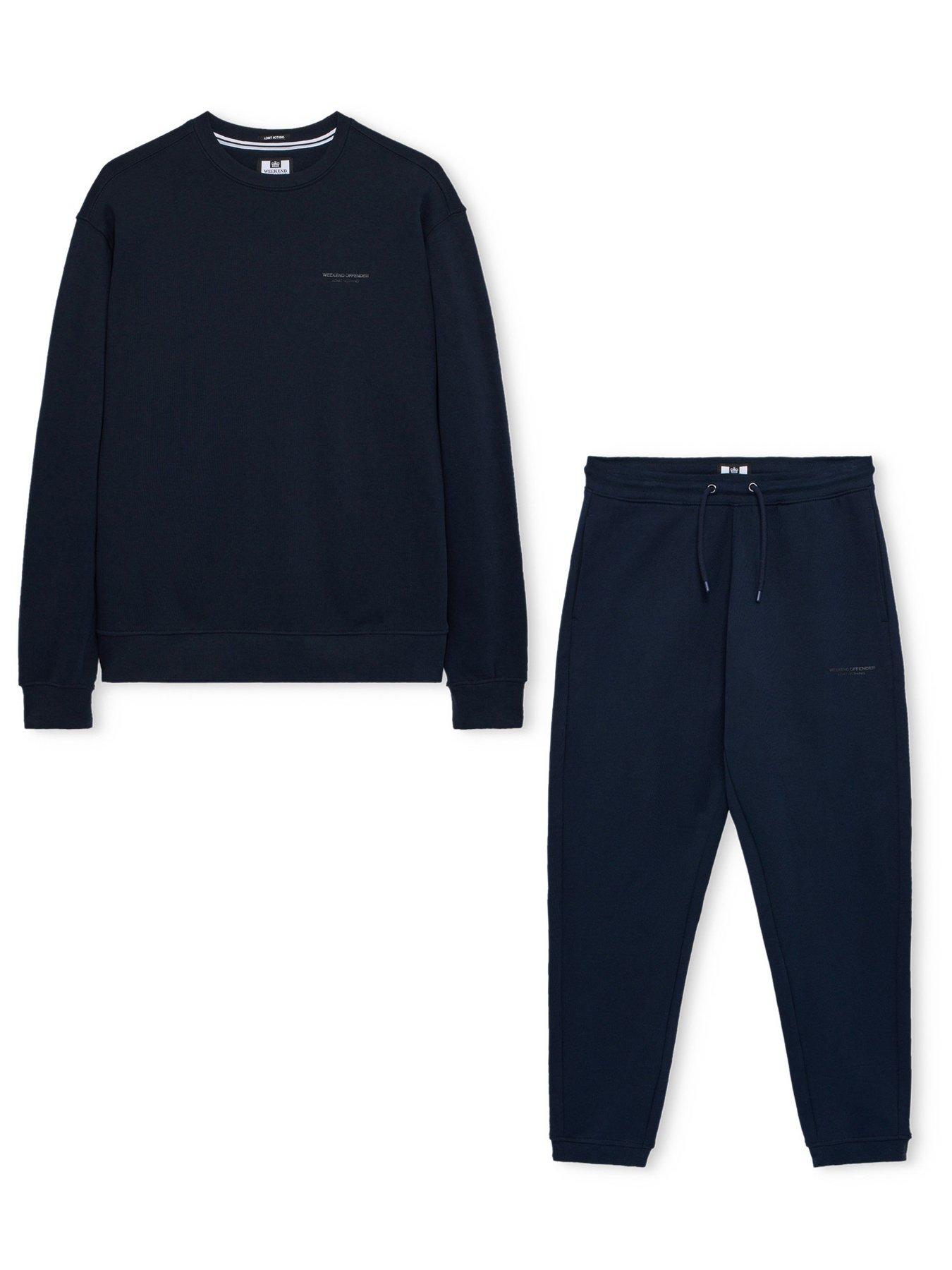 Image 3 of 4 of Weekend Offender Harlem Tracksuit Set - Navy