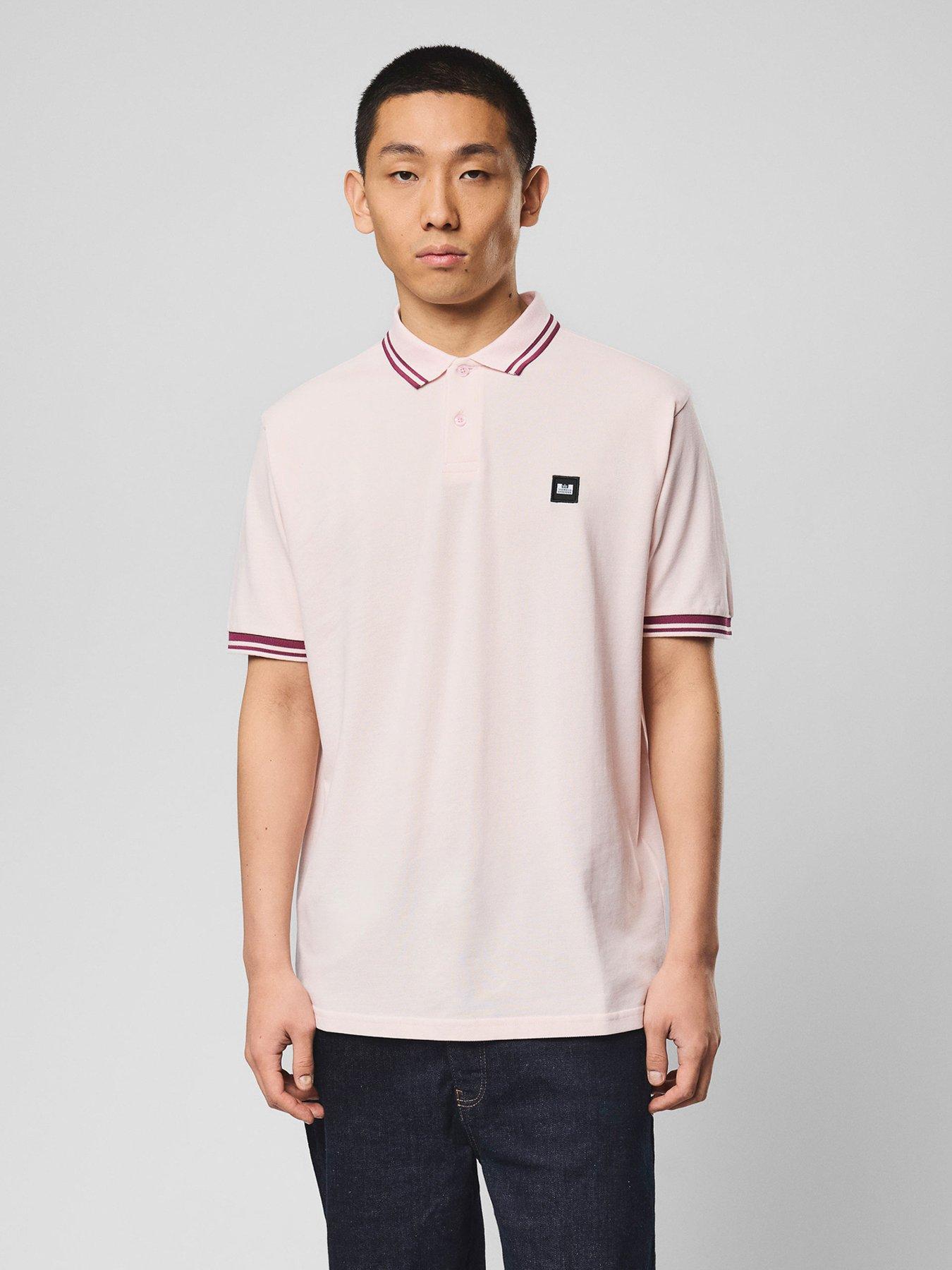 Image 2 of 7 of Weekend Offender Levanto Short Sleeve Polo Shirt - Light Pink