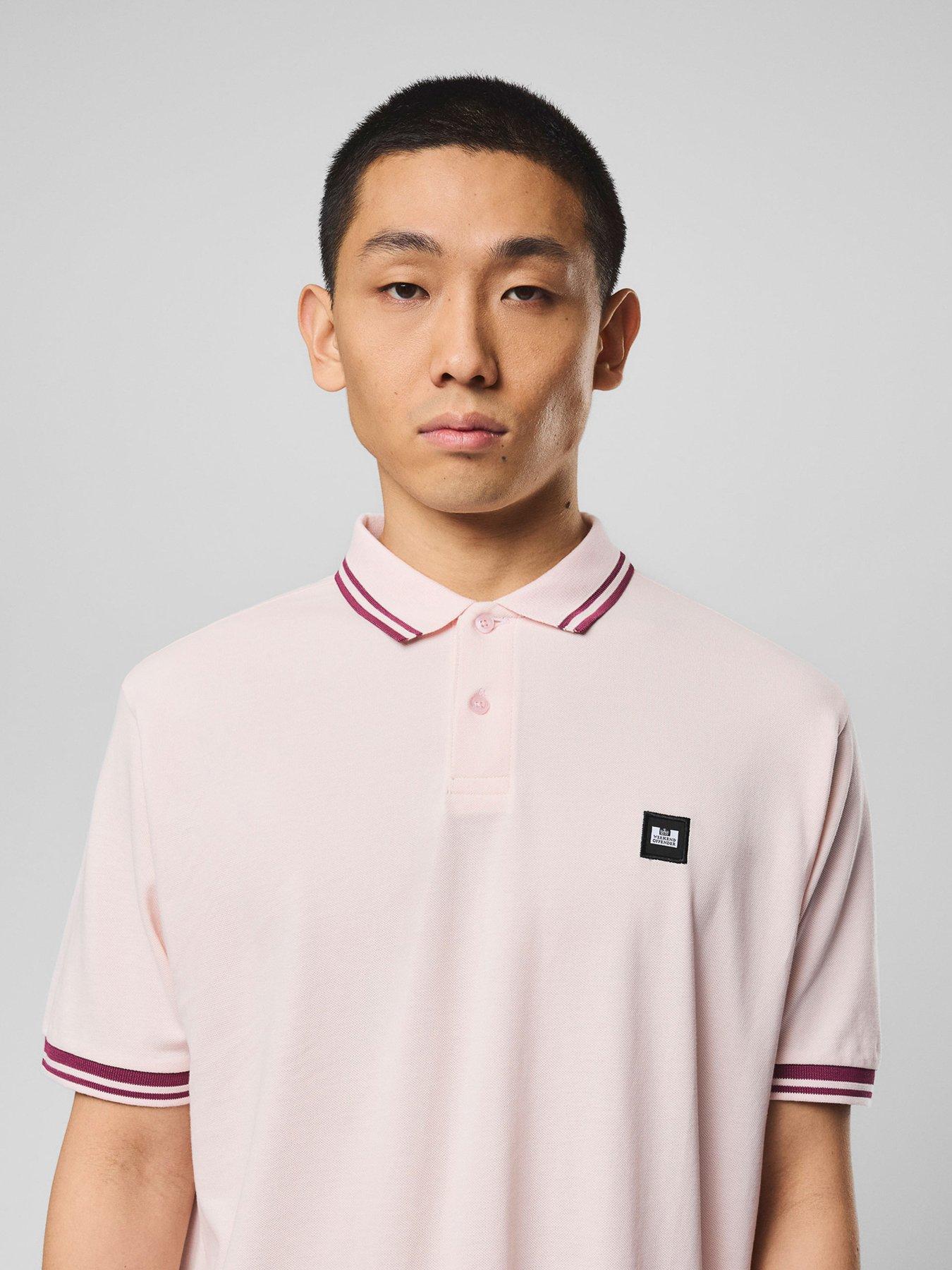 Image 3 of 7 of Weekend Offender Levanto Short Sleeve Polo Shirt - Light Pink