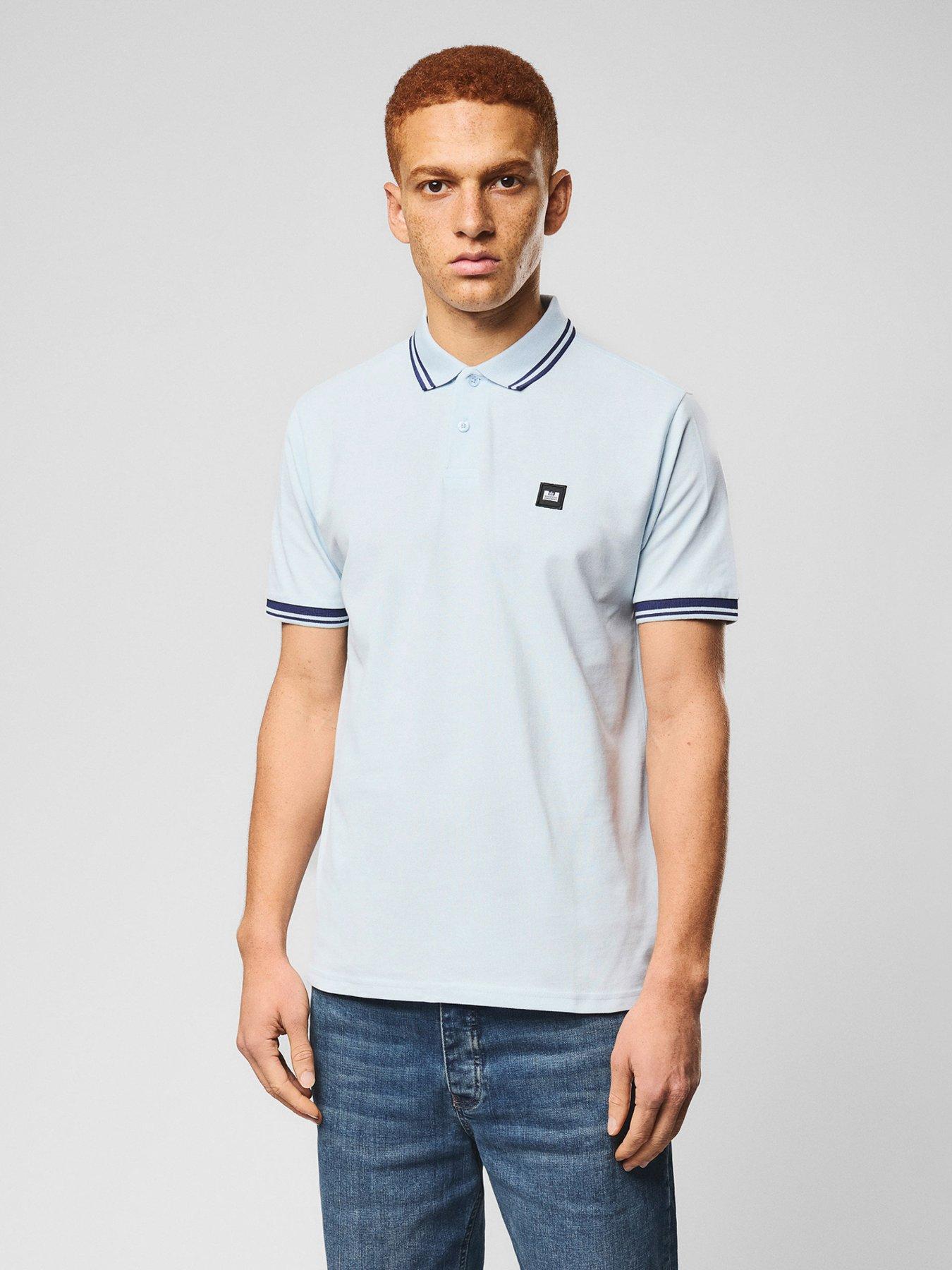 Weekend Offender Levanto Short Sleeve Polo Shirt - Light Blue