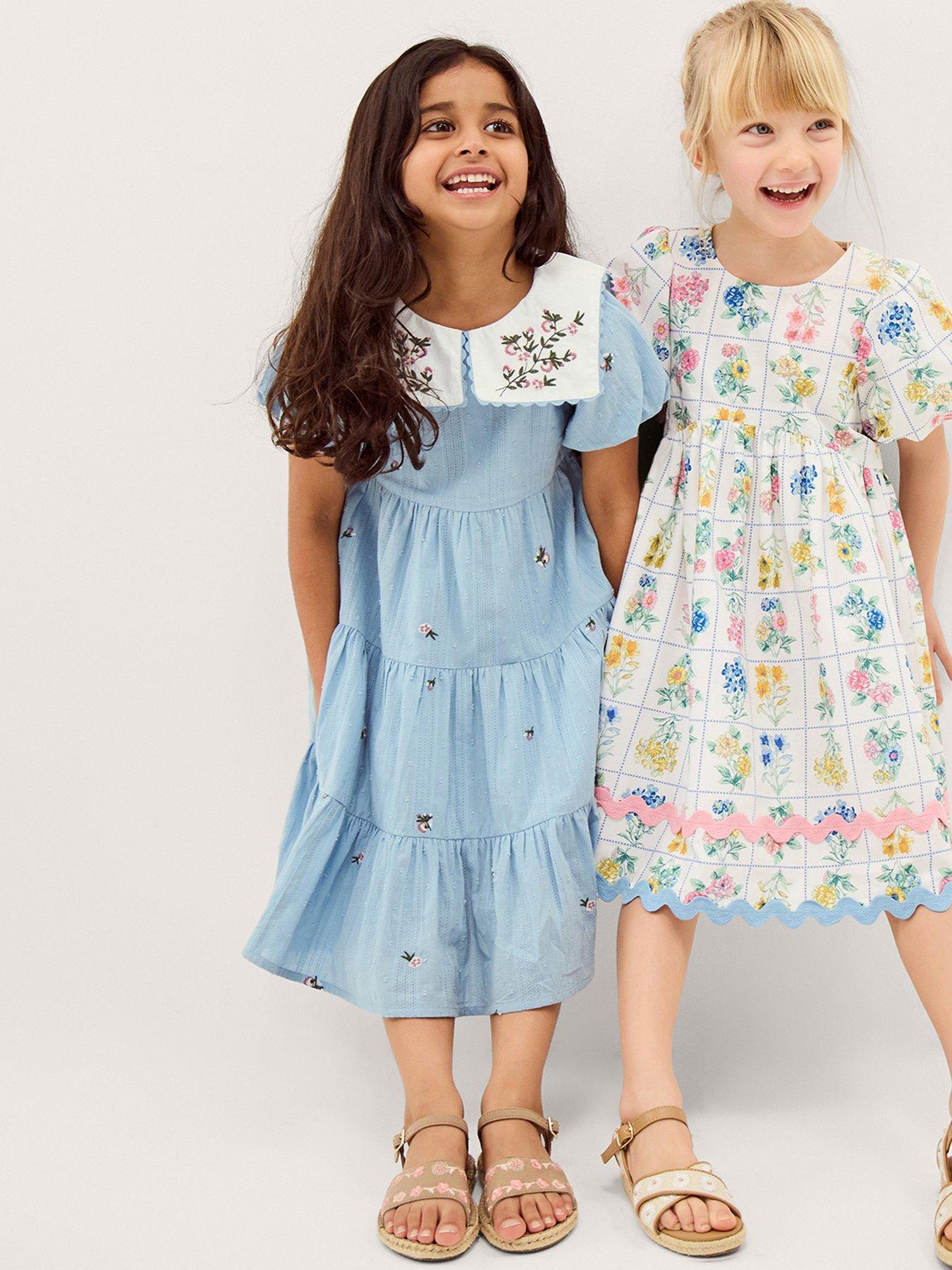 Monsoon Girls Rose Dress - Blue