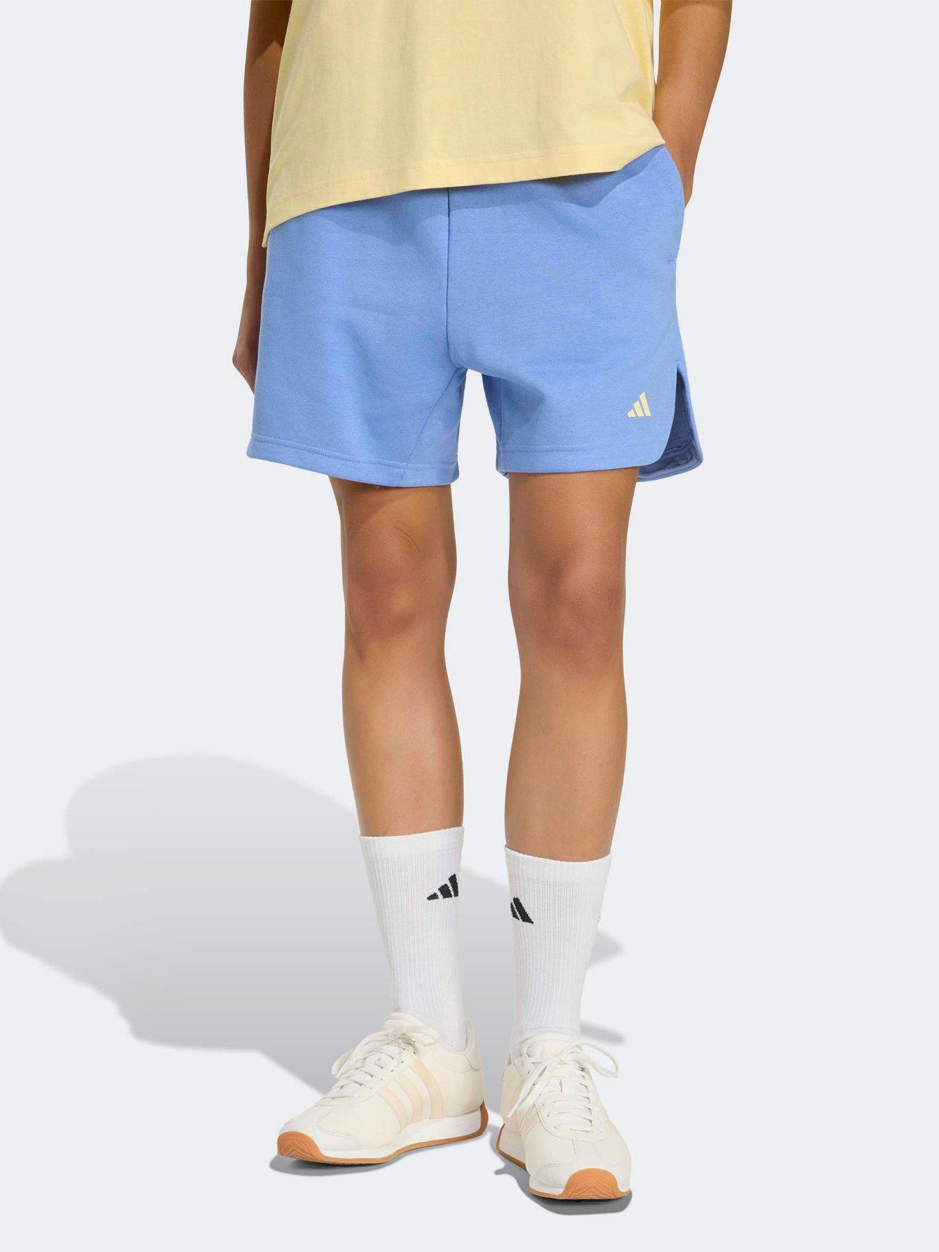 adidas Sportswear Womens 3 Stripe Fleece Shorts, Blue, Size Xs, Women
