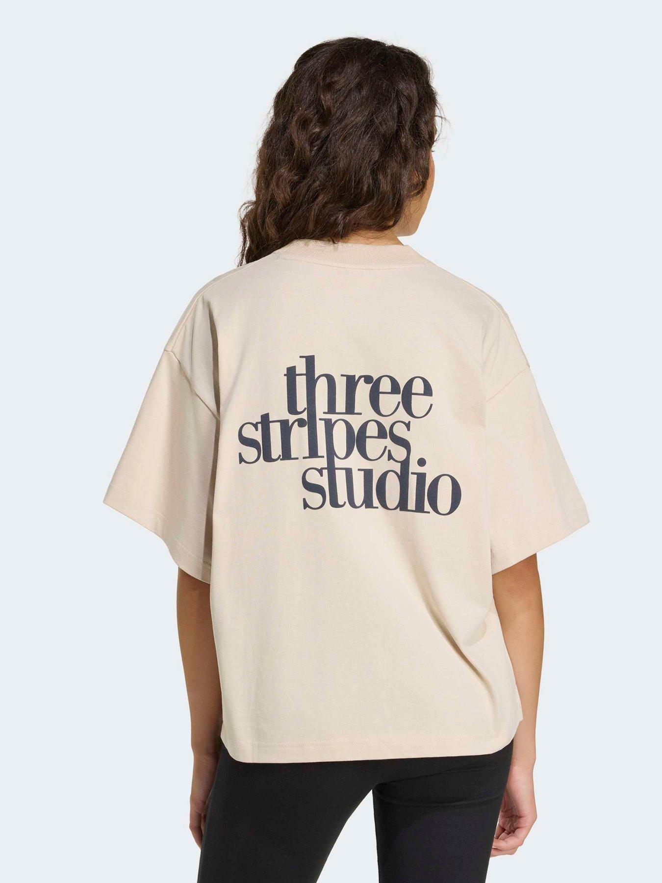 adidas Sportswear Womens 2 Stripe Gfx Tee - Beige