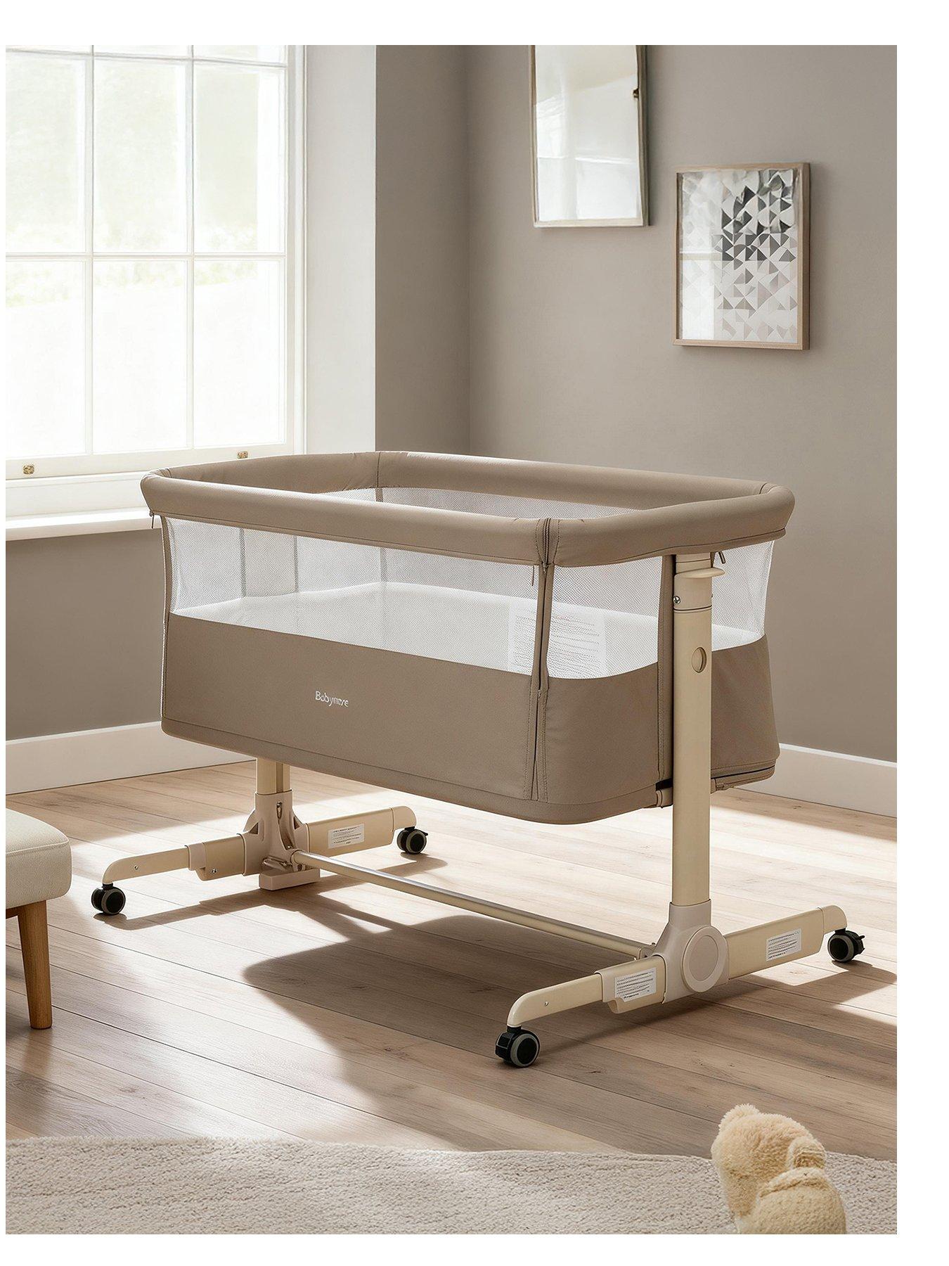 Image 2 of 7 of Babymore Neera Bedside Crib - Khaki