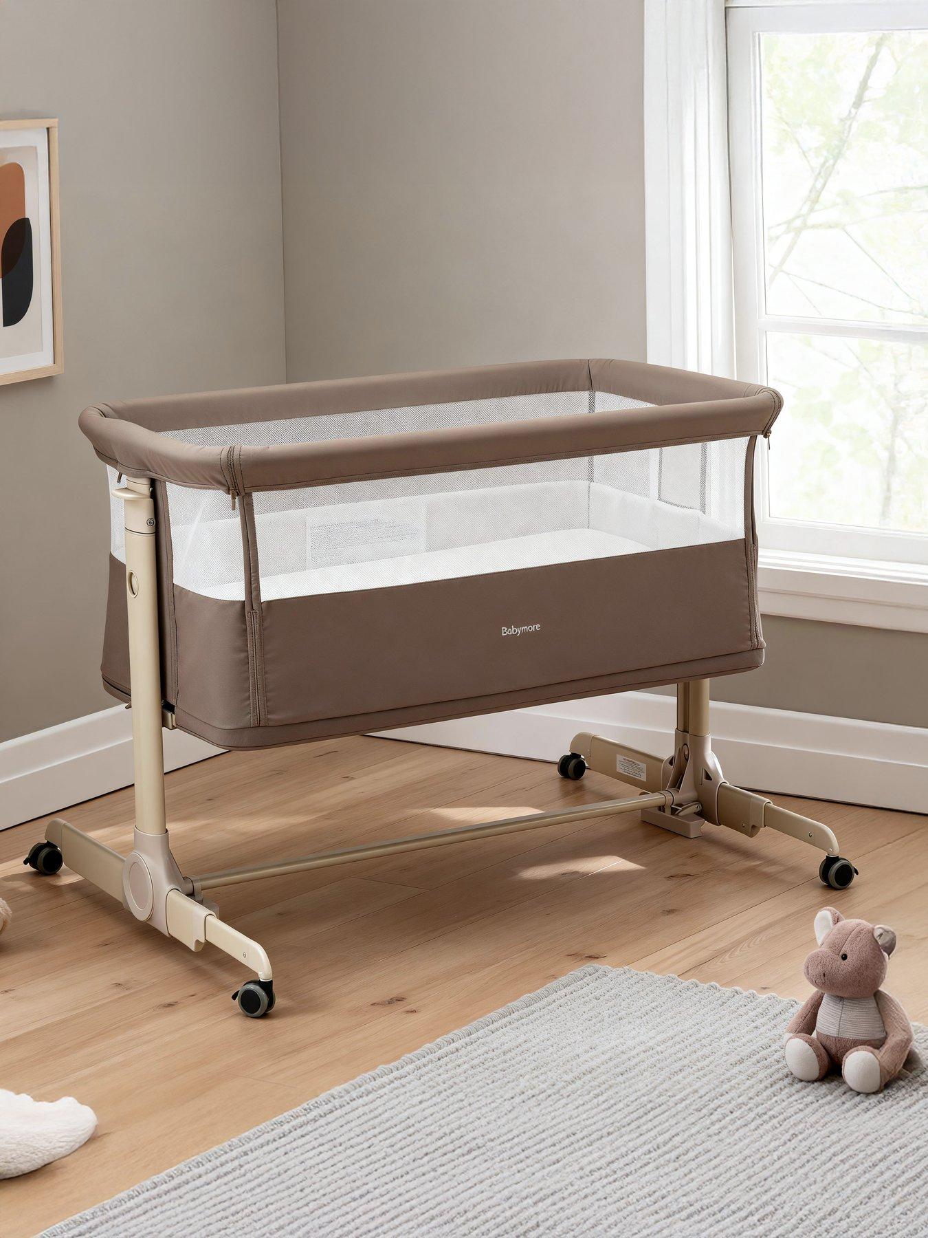 Image 1 of 7 of Babymore Neera Bedside Crib - Mocha