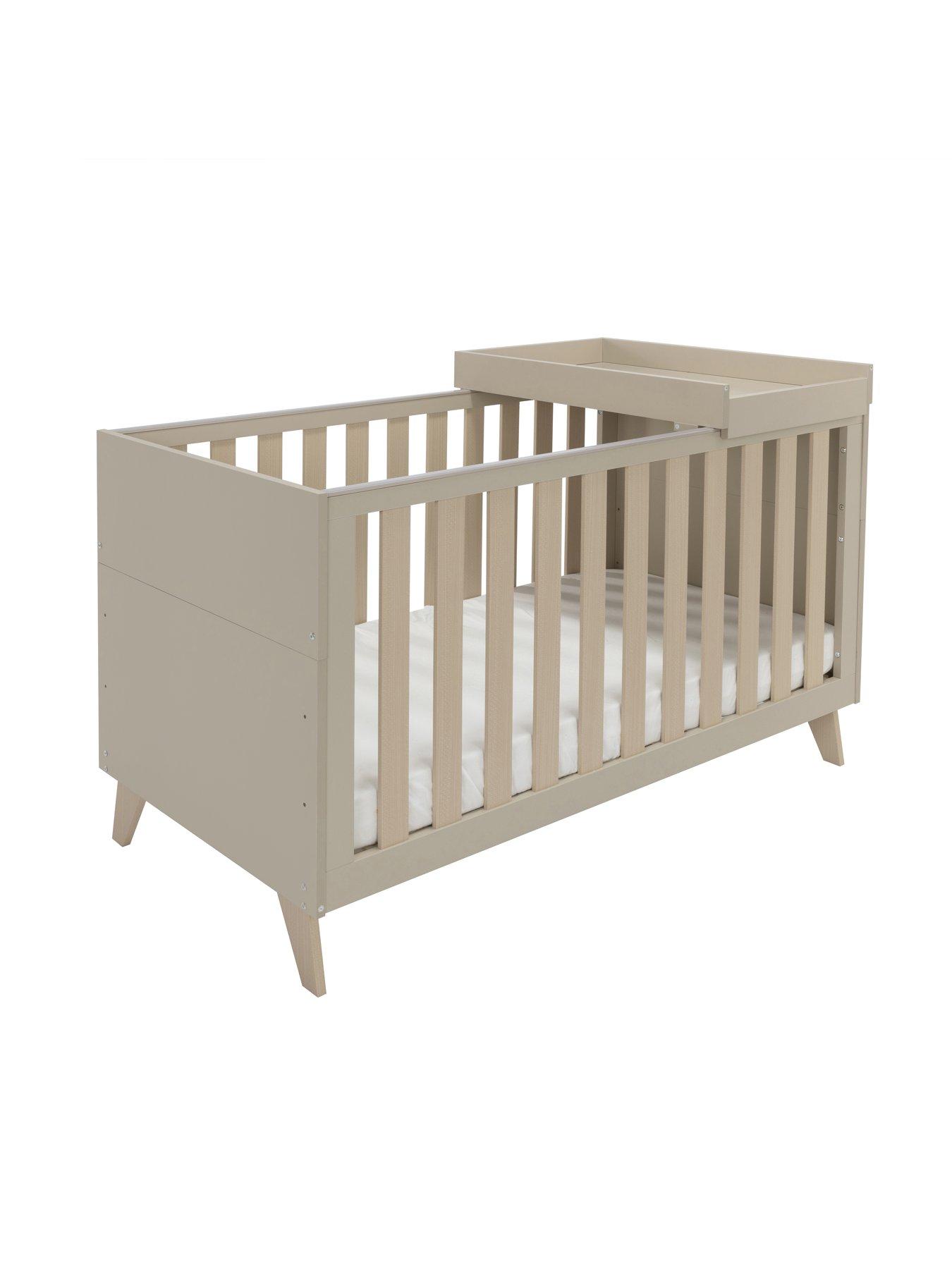 Image 4 of 7 of Babymore Dante Cot Bed with Cot Top Changer - Cashmere