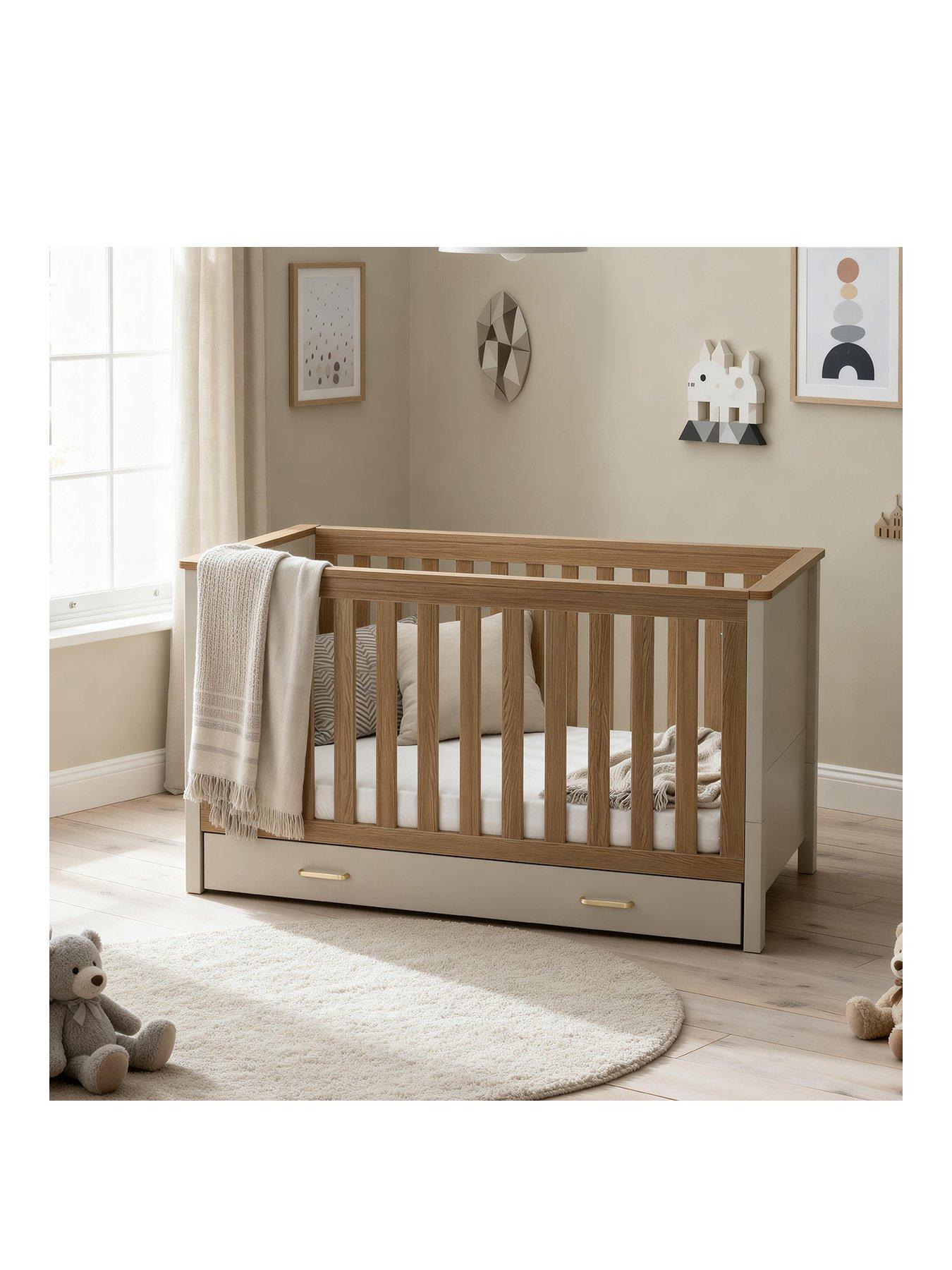 Image 2 of 7 of Babymore Mira Cot Bed - Cashmere Warm Oak