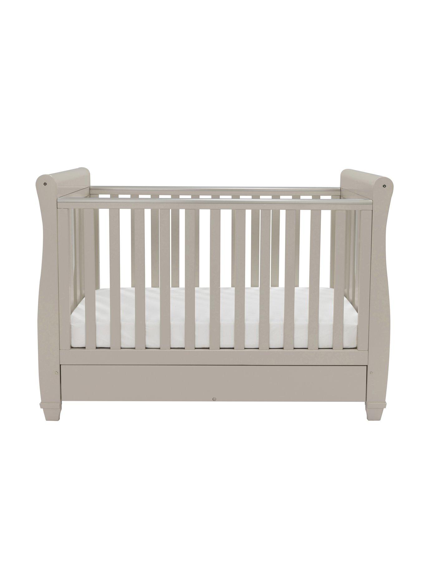 Image 4 of 6 of Babymore Eva Sleigh Cot Bed with Drawer - Cashmere