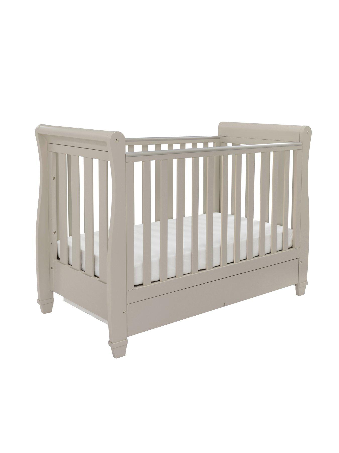 Image 5 of 6 of Babymore Eva Sleigh Cot Bed with Drawer - Cashmere