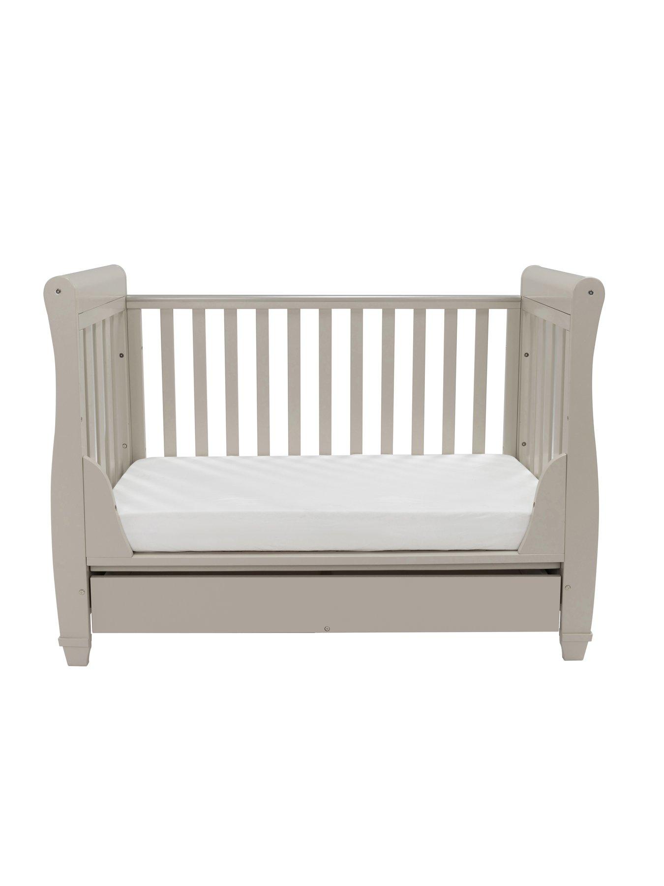 Image 6 of 6 of Babymore Eva Sleigh Cot Bed with Drawer - Cashmere