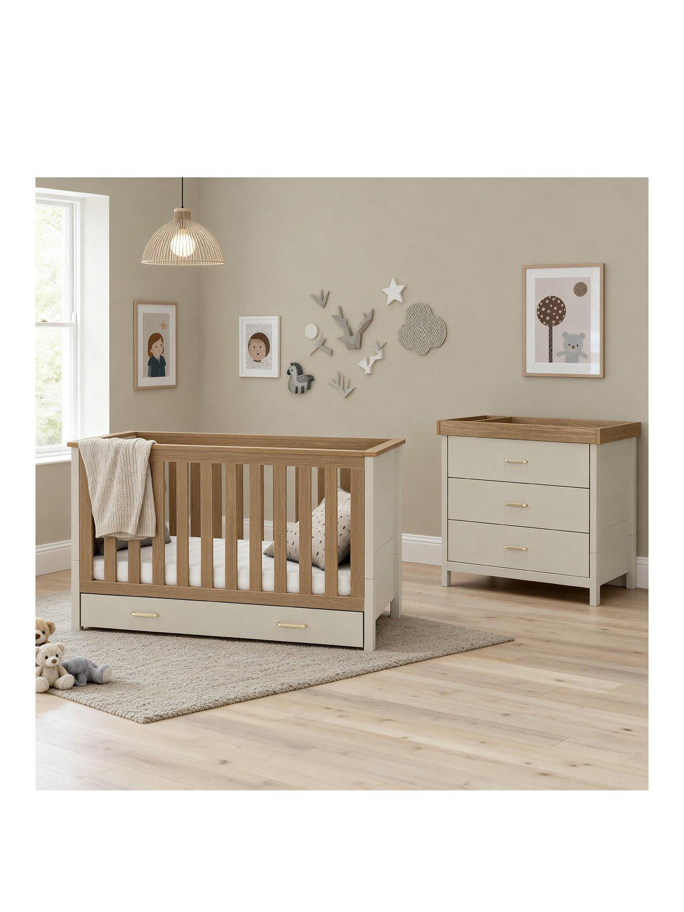 Image 2 of 7 of Babymore Mira 2 Piece Nursery Room Set - Cashmere Warm Oak