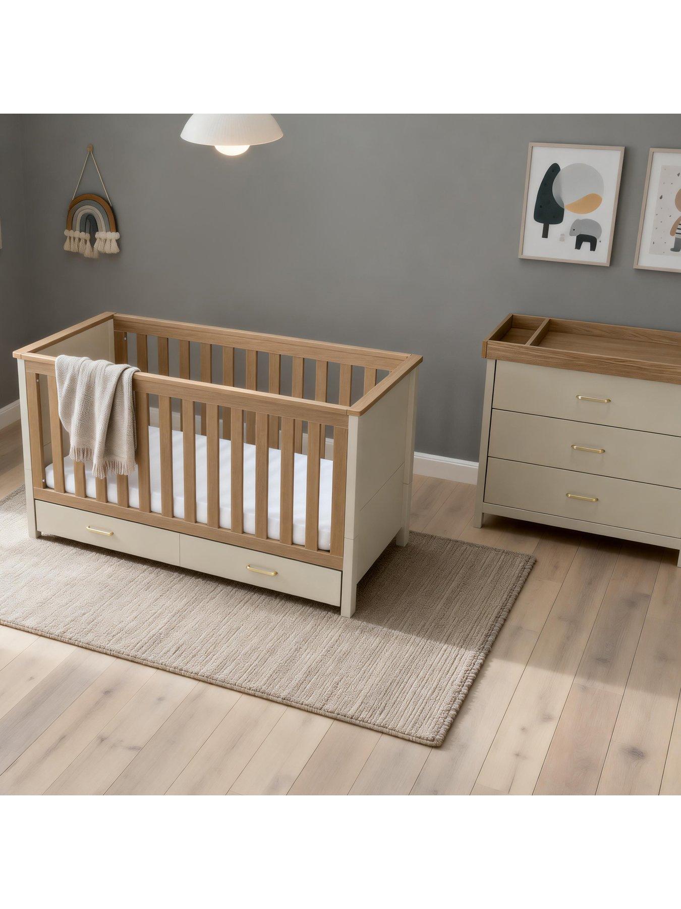 Image 3 of 7 of Babymore Mira 2 Piece Nursery Room Set - Cashmere Warm Oak