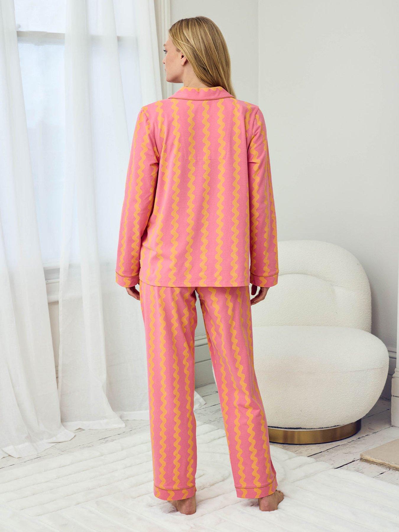 Image 2 of 5 of CHELSEA PEERS Maternity Ruffle Long Button Up Pyjama Set - Pink