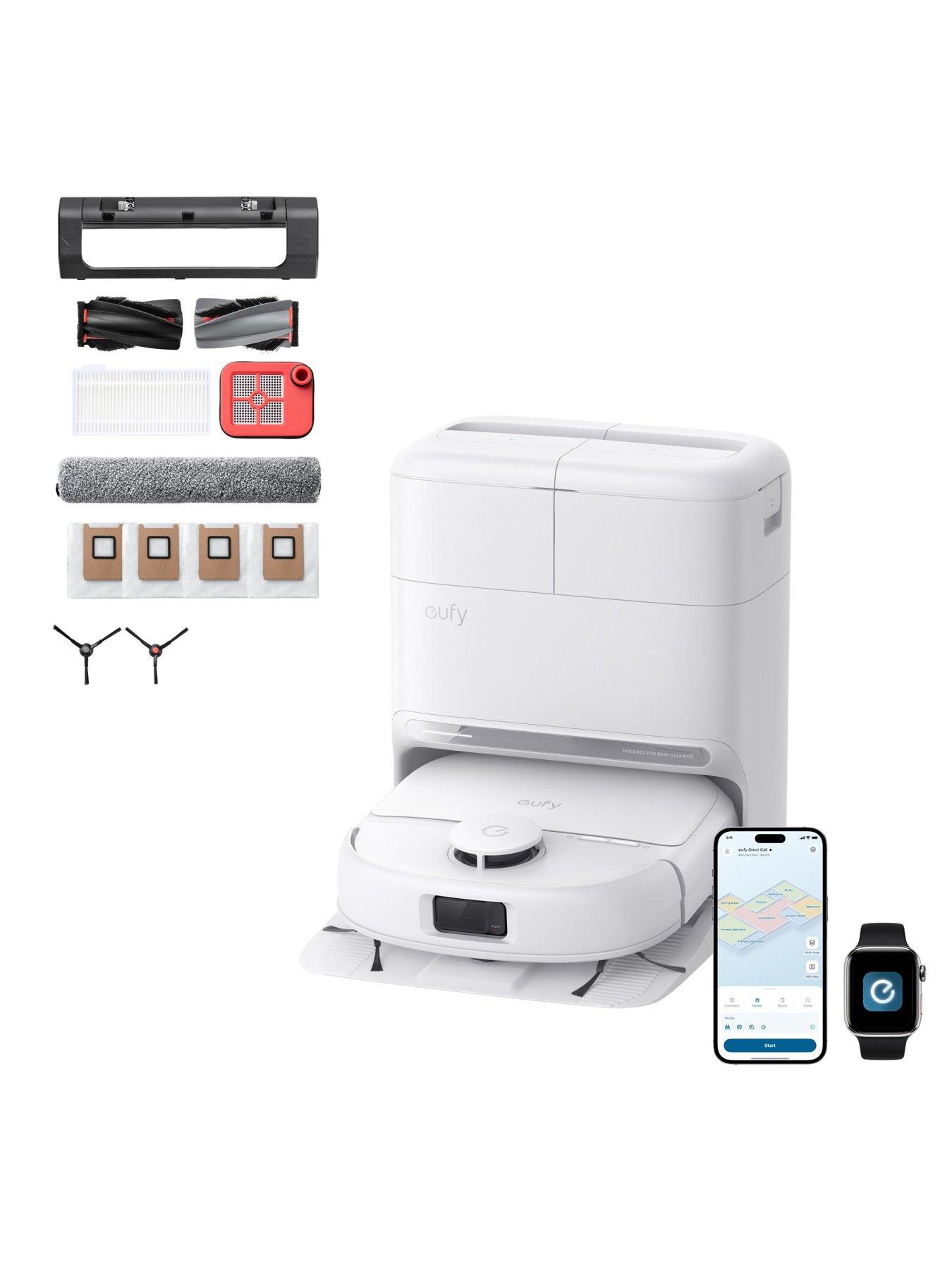 Image 1 of 8 of Eufy Omni C28 Robot Vacuum &amp; Mop with All-in-One Station White with Extra Dust Bags
