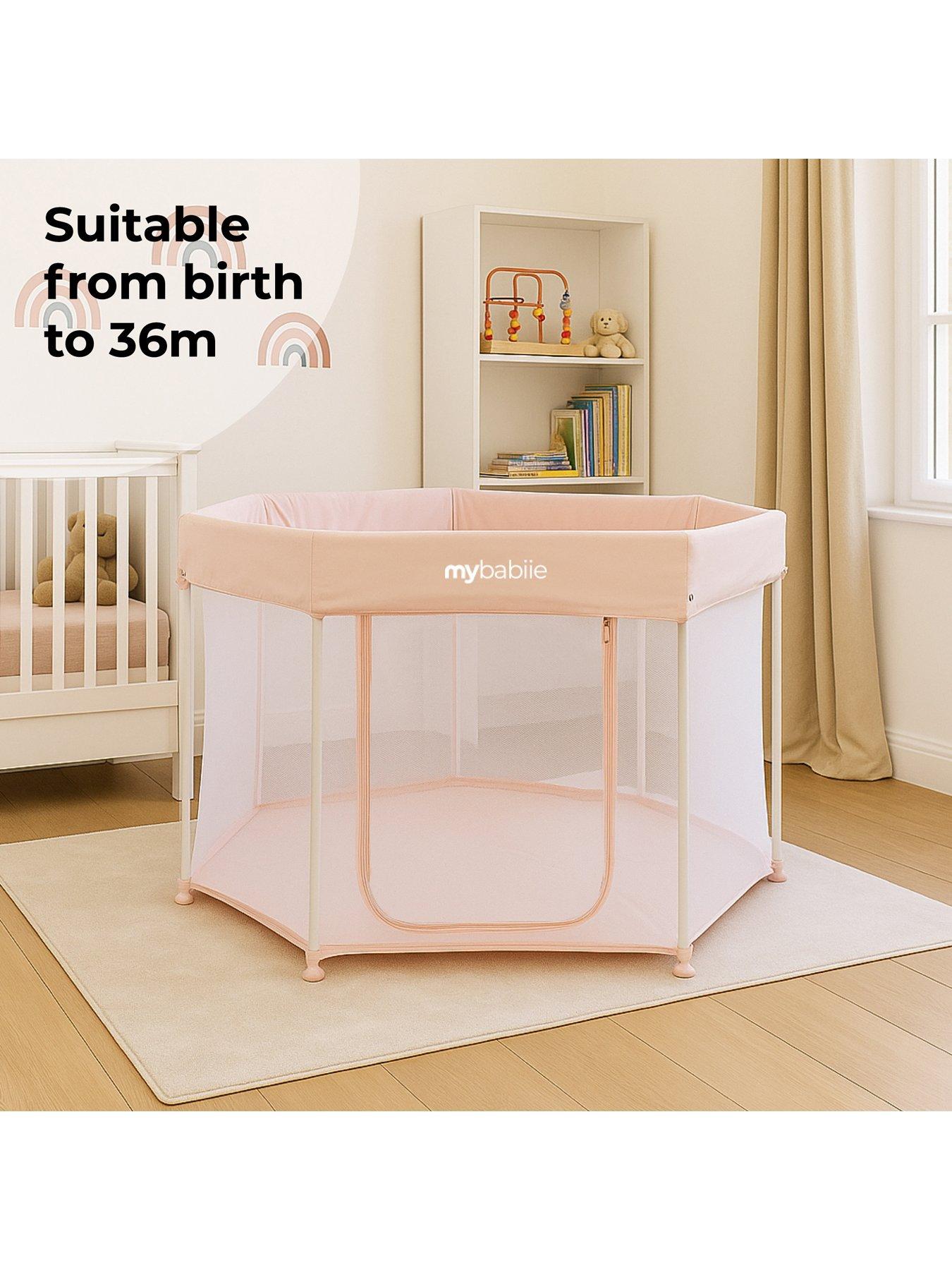 My Babiie Foldable Baby Playpen - Blush