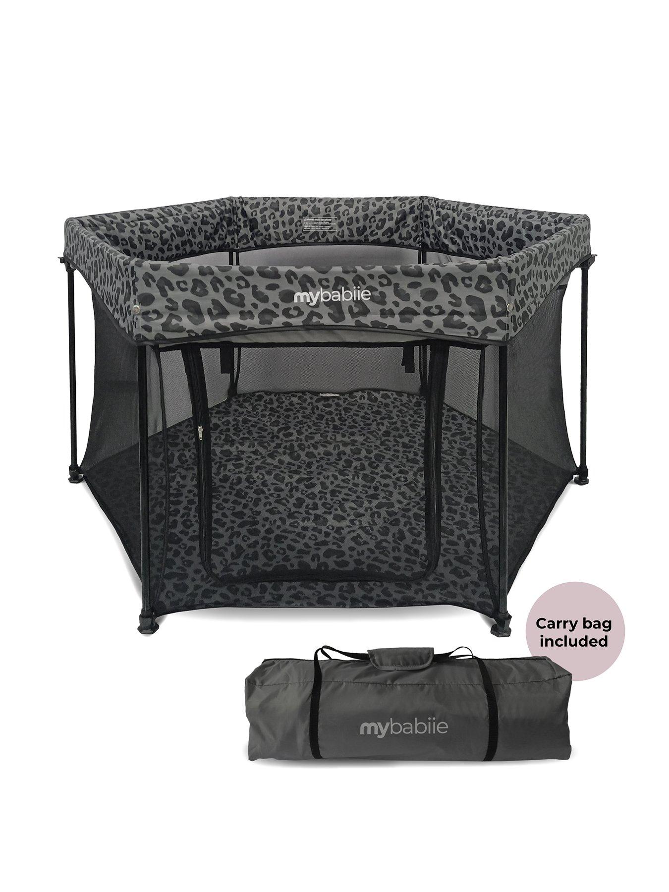 Image 2 of 7 of My Babiie Foldable Baby Playpen - Grey Leopard