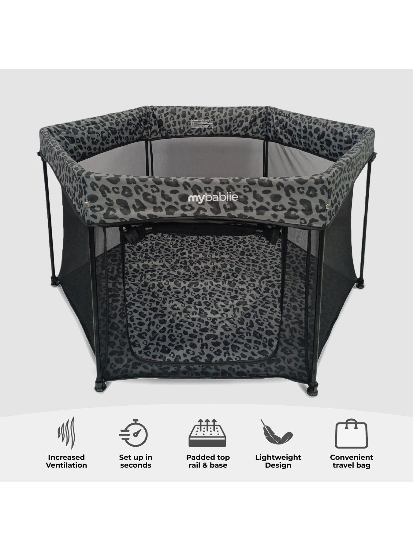 Image 3 of 7 of My Babiie Foldable Baby Playpen - Grey Leopard