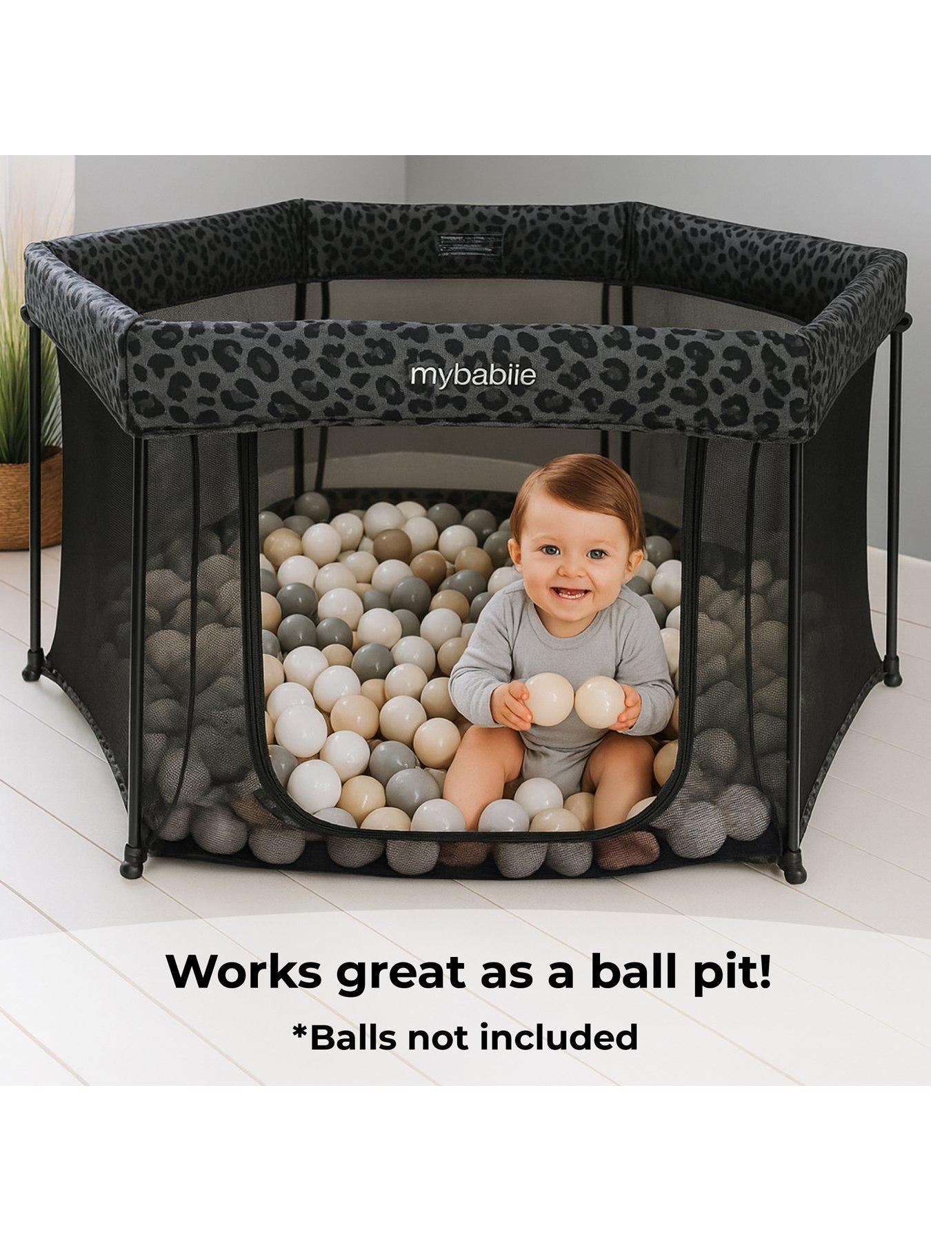 Image 4 of 7 of My Babiie Foldable Baby Playpen - Grey Leopard