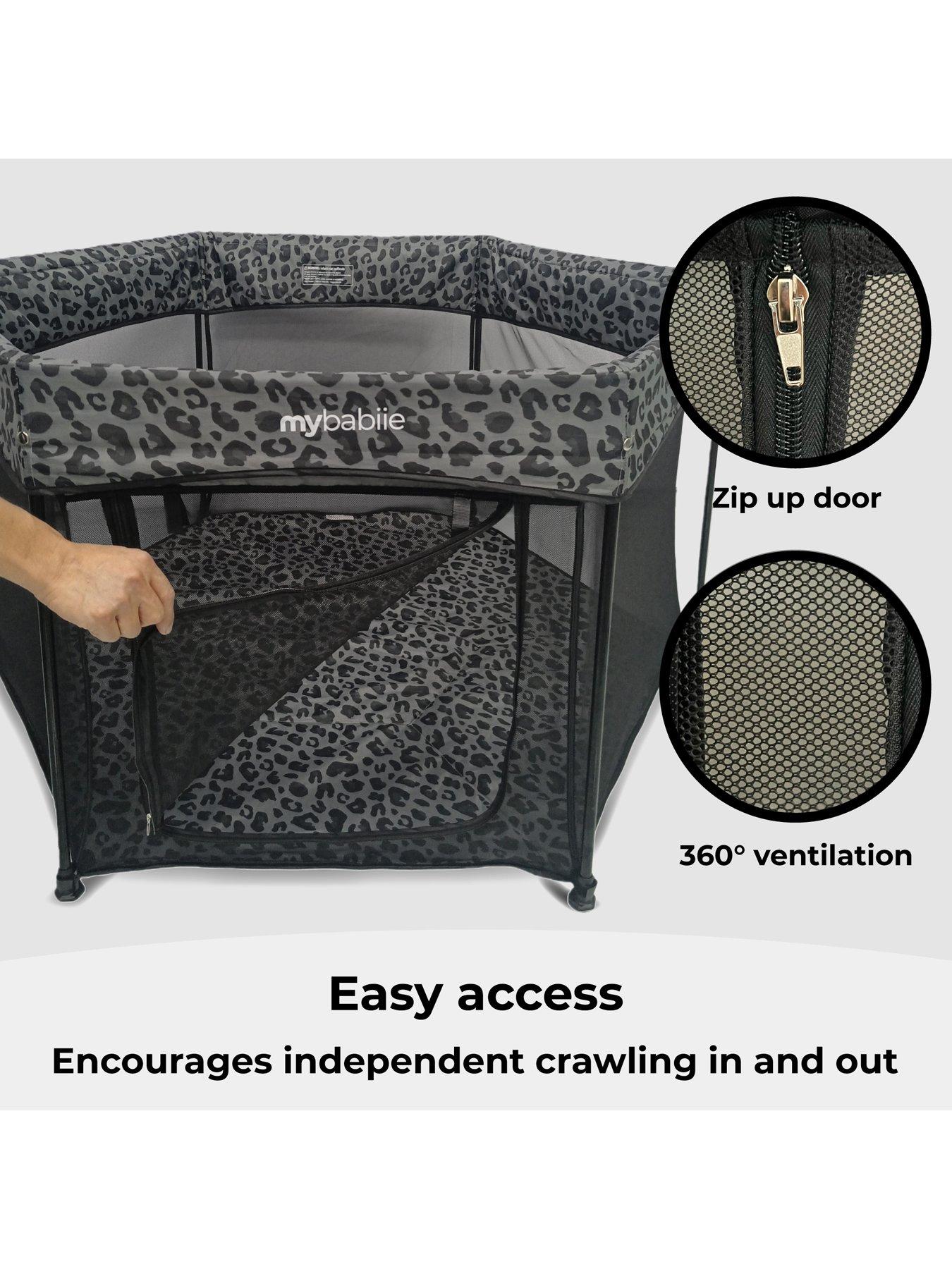 Image 5 of 7 of My Babiie Foldable Baby Playpen - Grey Leopard